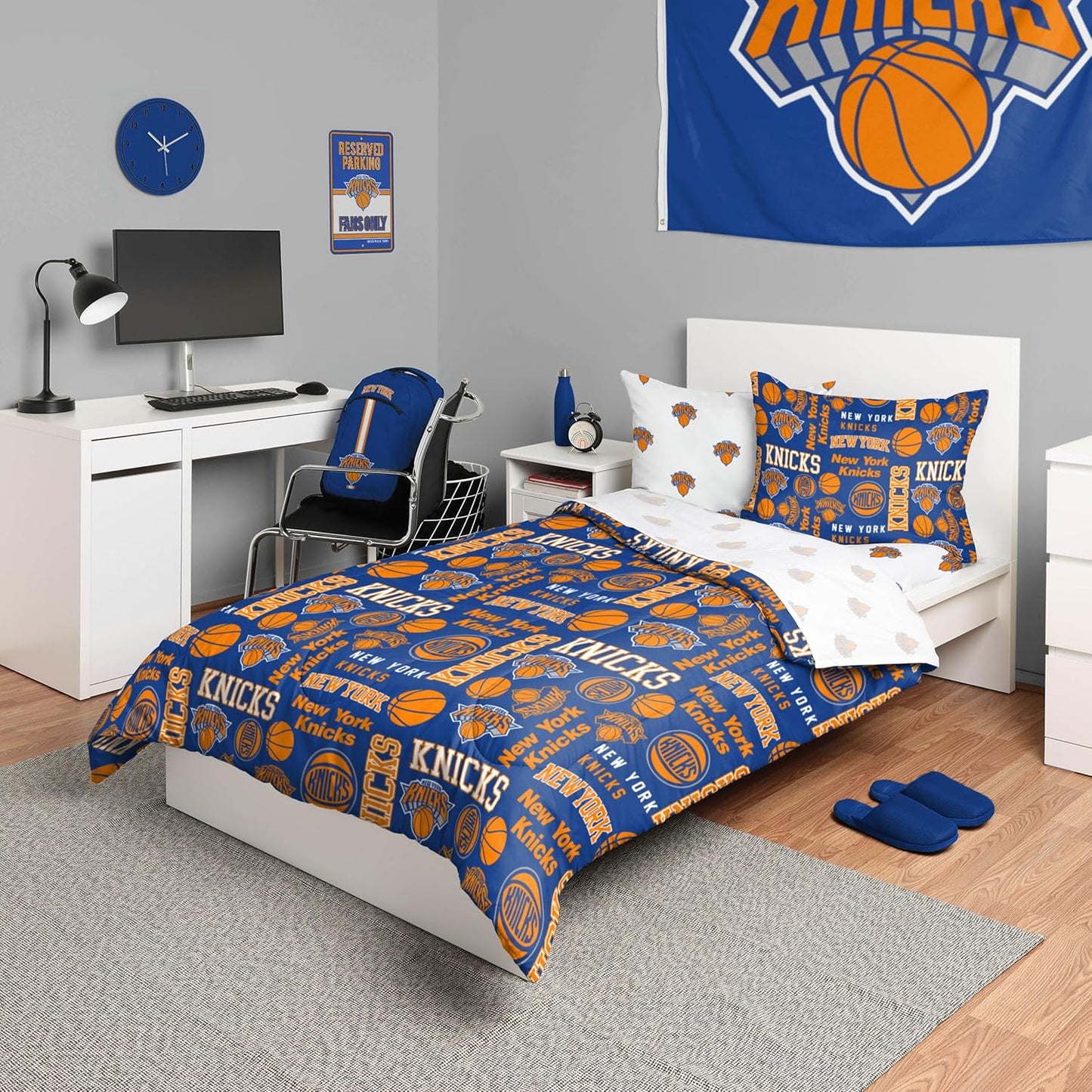 FOCO Unisex-Adult NBA Team Logo Bed in a Bag Comforter Set
