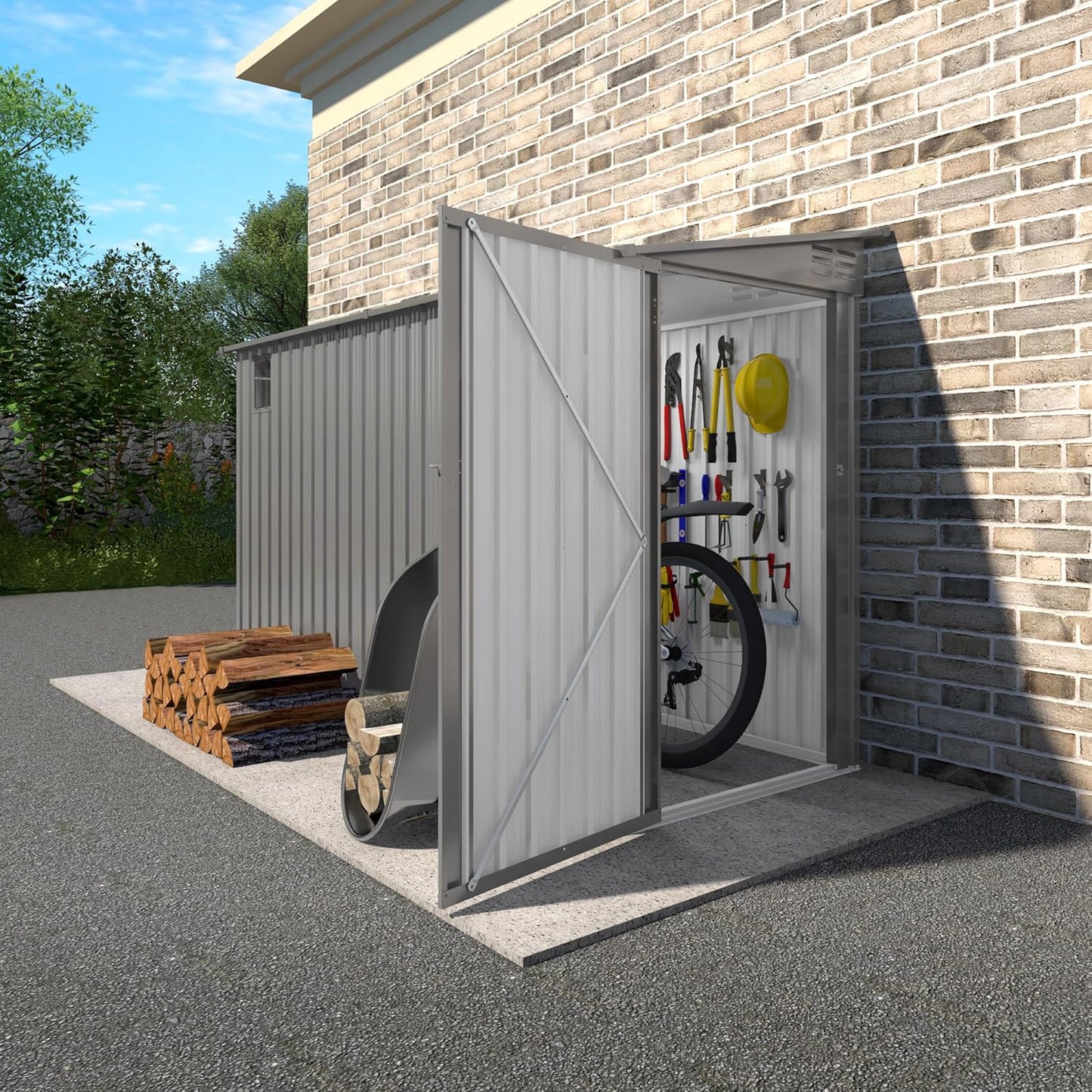 4 9.2 FT Outdoor Storage Shed for Garden and Backyard Use