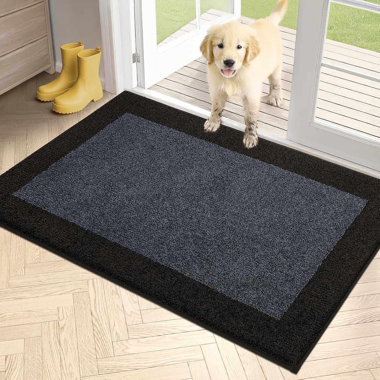 PURRUGS Dirt Trapper Door Mat 32in x 48in for Muddy Shoes