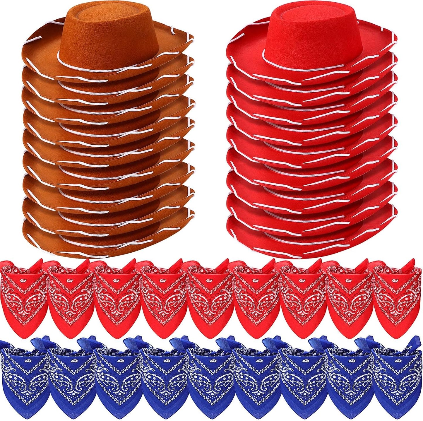 Cowboy Hats and Bandanas Set for Kids Party Supplies