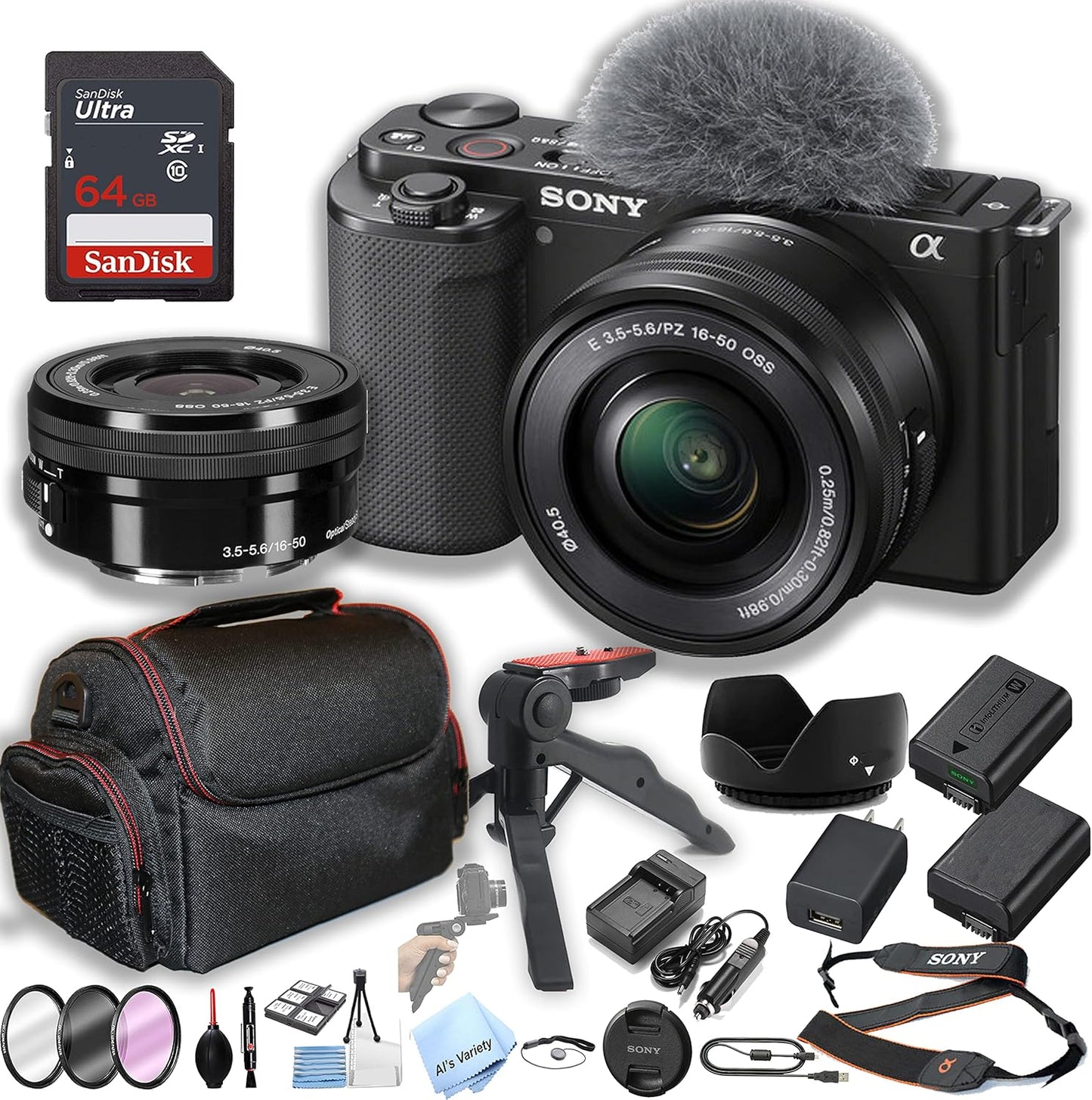 Sony ZV-E10 Mirrorless Camera Bundle for Content Creators