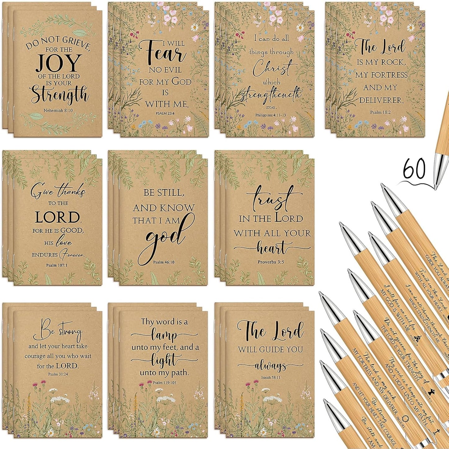 240 Pcs Bible Verse Journal Set for Women