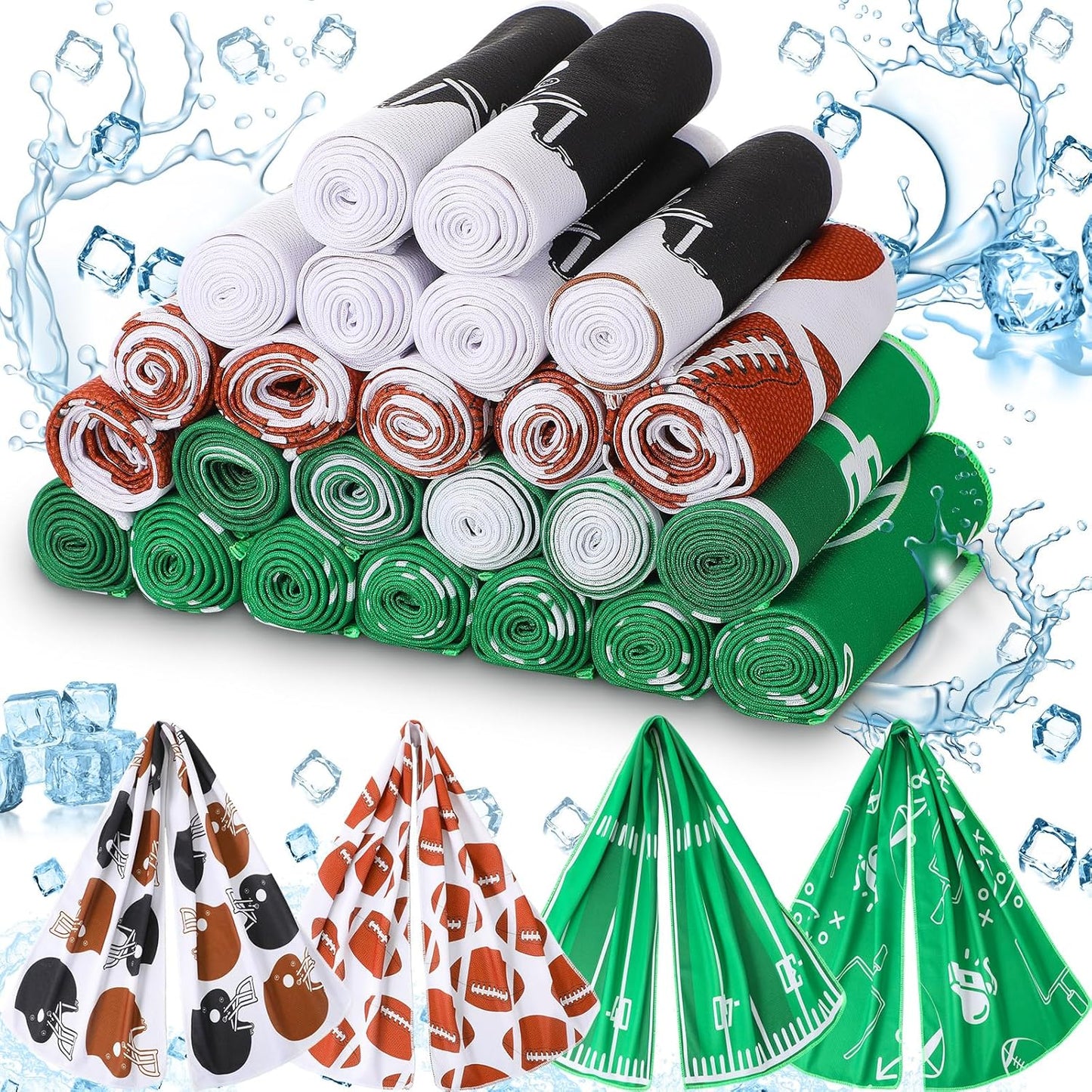24 Pack Football Cooling Towels for Athletes and Teams