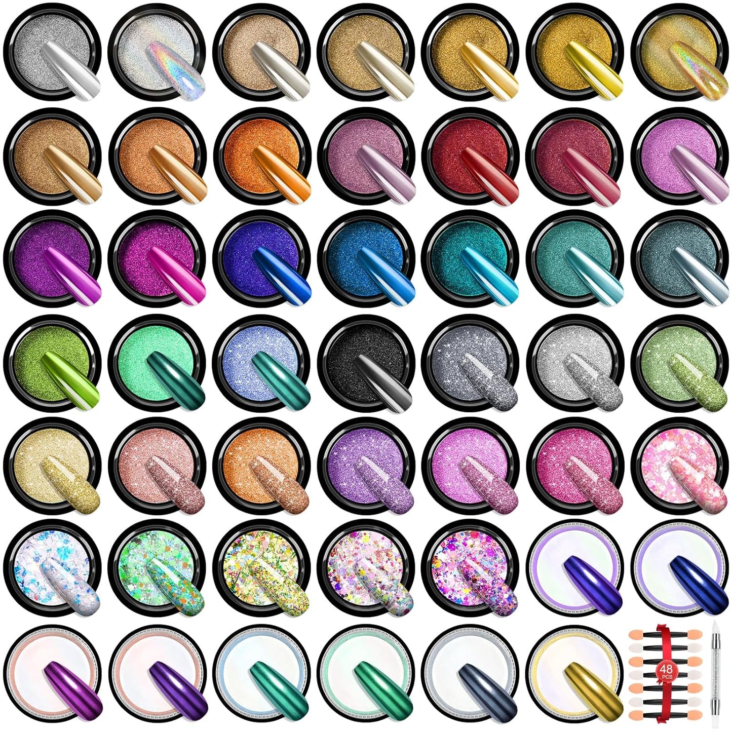 SAVILAND Chrome Nail Powder Set for Stunning Nail Art Effects