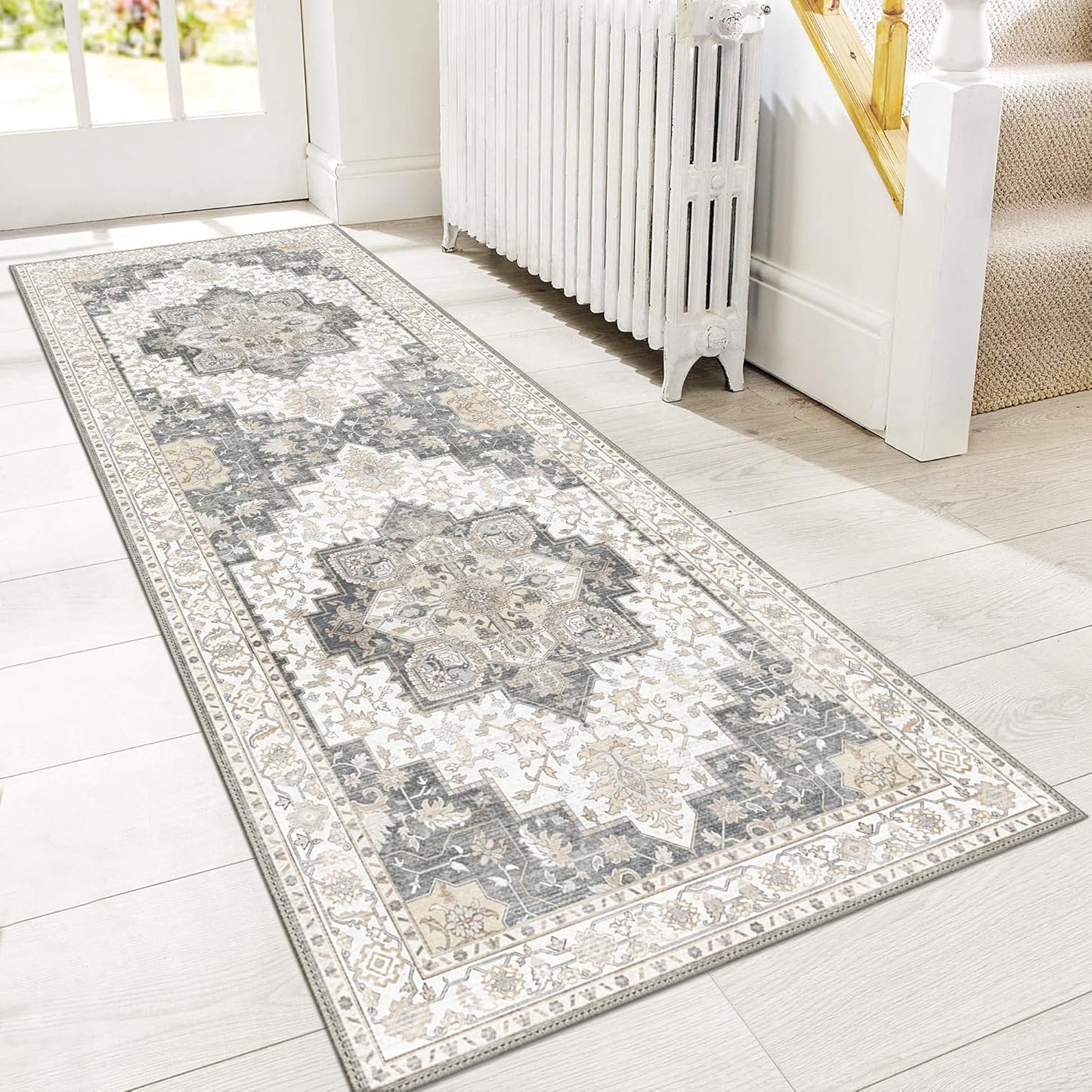 GENIMO 2x12 Runner Rugs for Hallway - Vintage Non Slip Design
