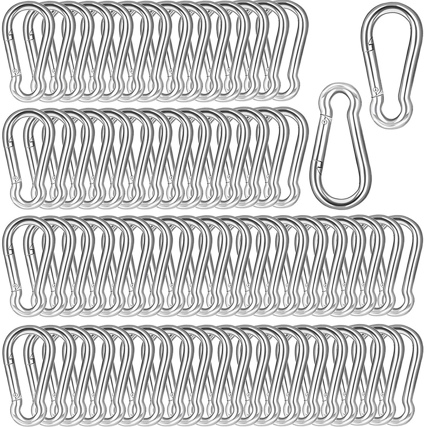 200 PCS 2ft' Spring Snap Hook Carabiner for Heavy Duty Use