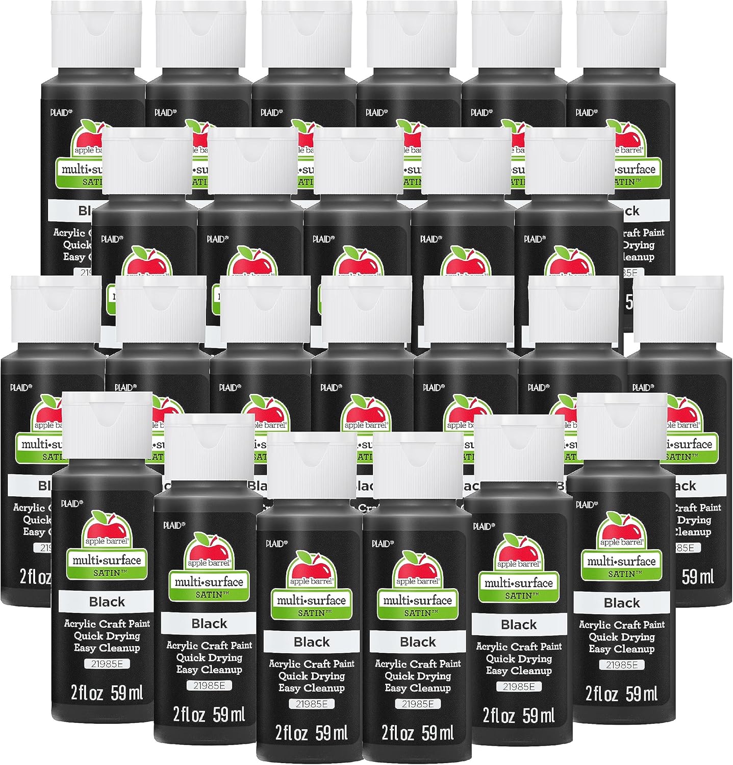 24 Pack Apple Barrel Black Acrylic Paint