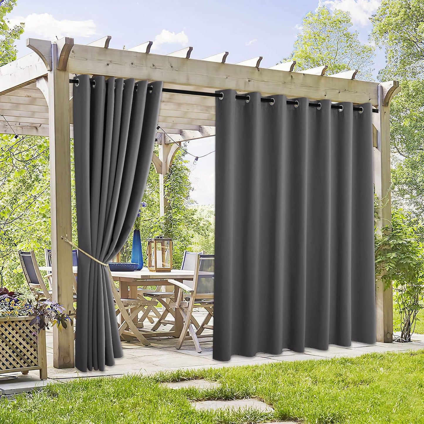 RYB HOME Extra Wide Outdoor Curtains for Privacy and Style