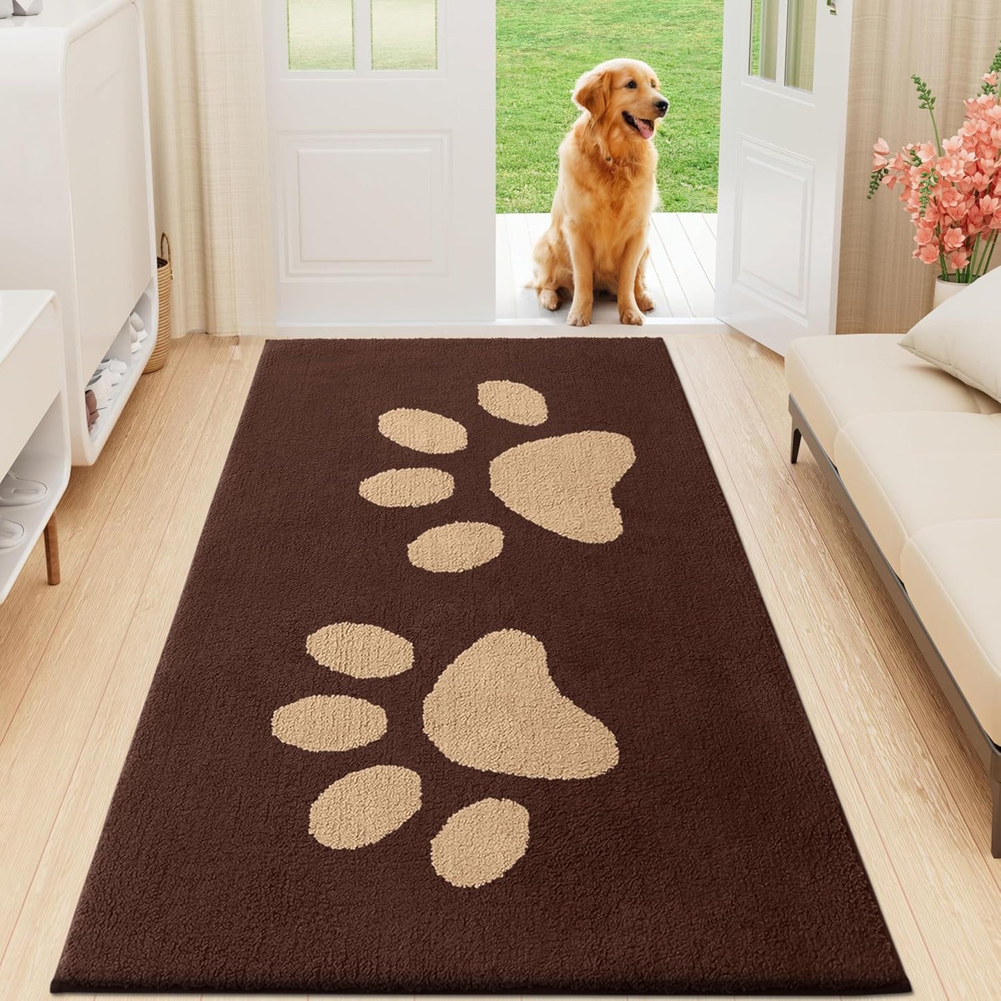 Buganda Dog Door Mat for Muddy Paws - Absorbent and Non-Slip