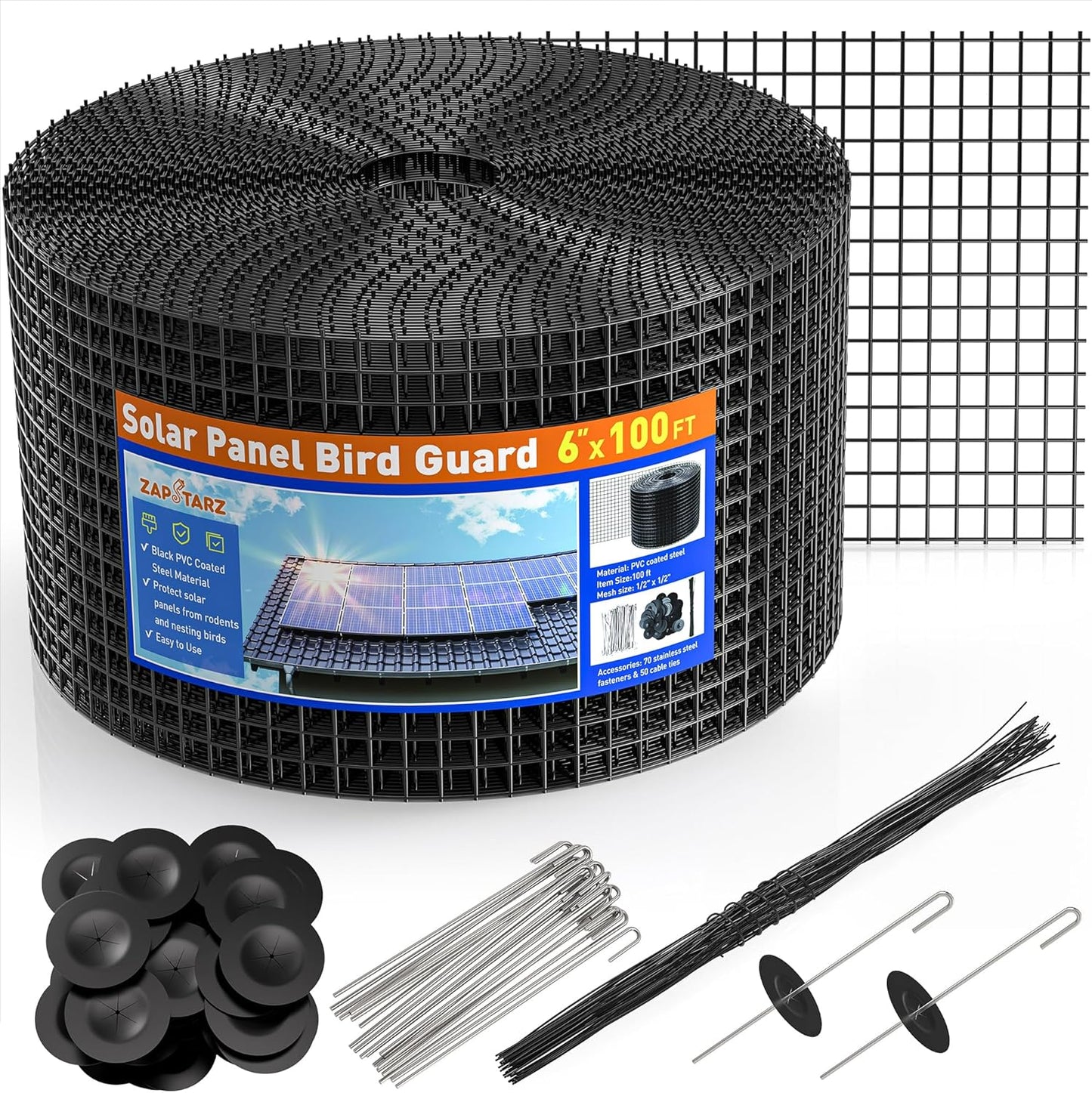 6in x 100ft Solar Panel Bird Guard for Effective Critter Protection