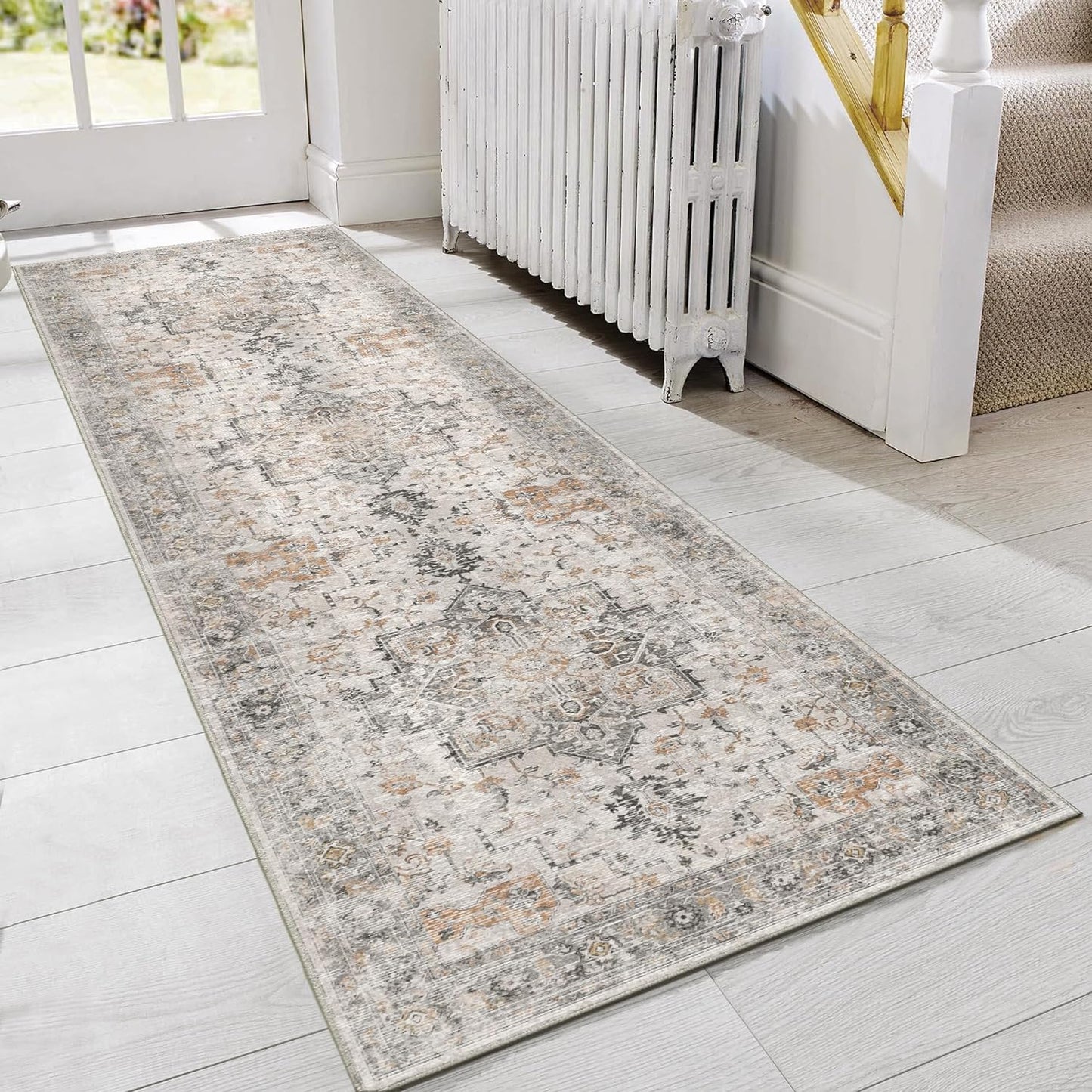 GENIMO Runner Rug 3x8 Non Slip Vintage Hallway Rug for Home