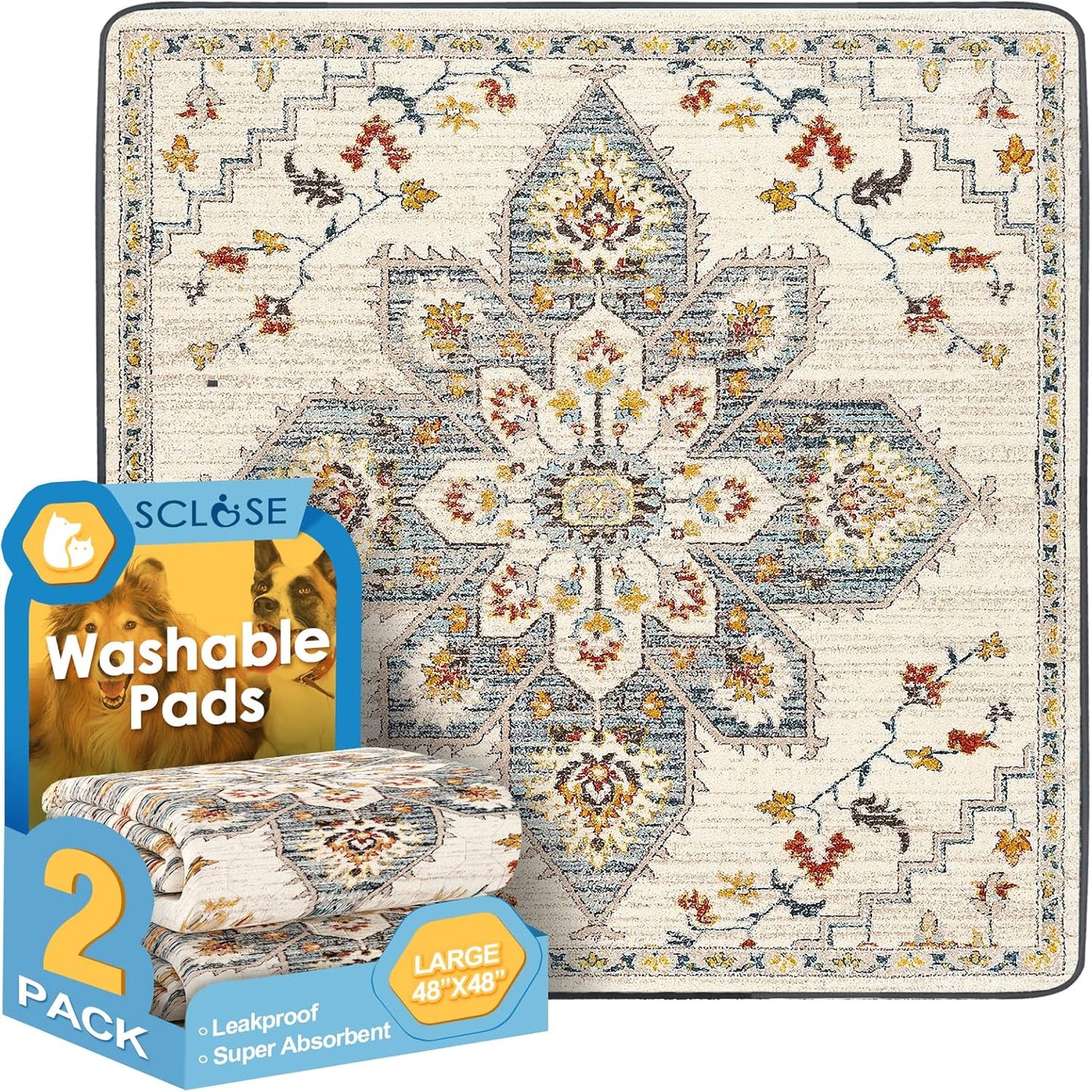 Washable Pee Pads for Dogs Large 2 Pack - Super Absorbent