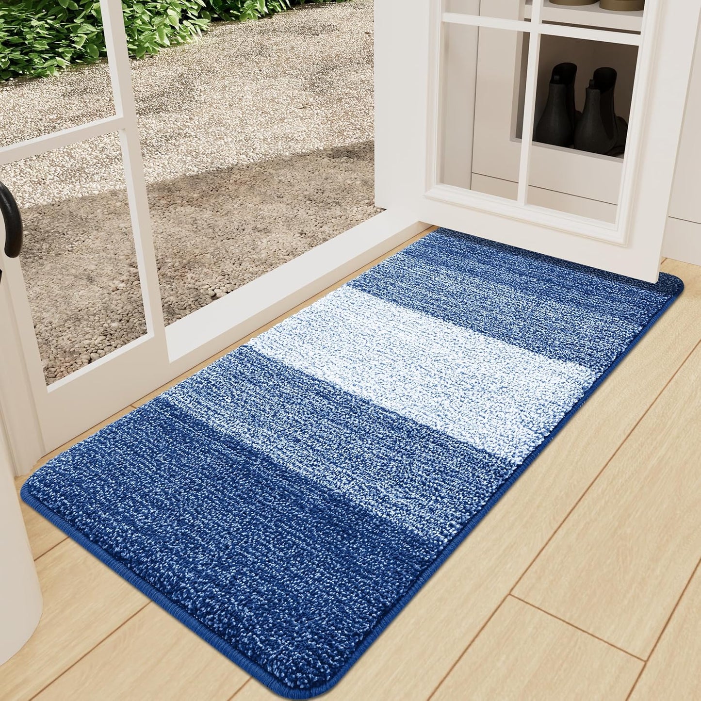 Kitinjoy Indoor Outdoor Door Mat - Non-Slip Absorbent Dirt Trapper