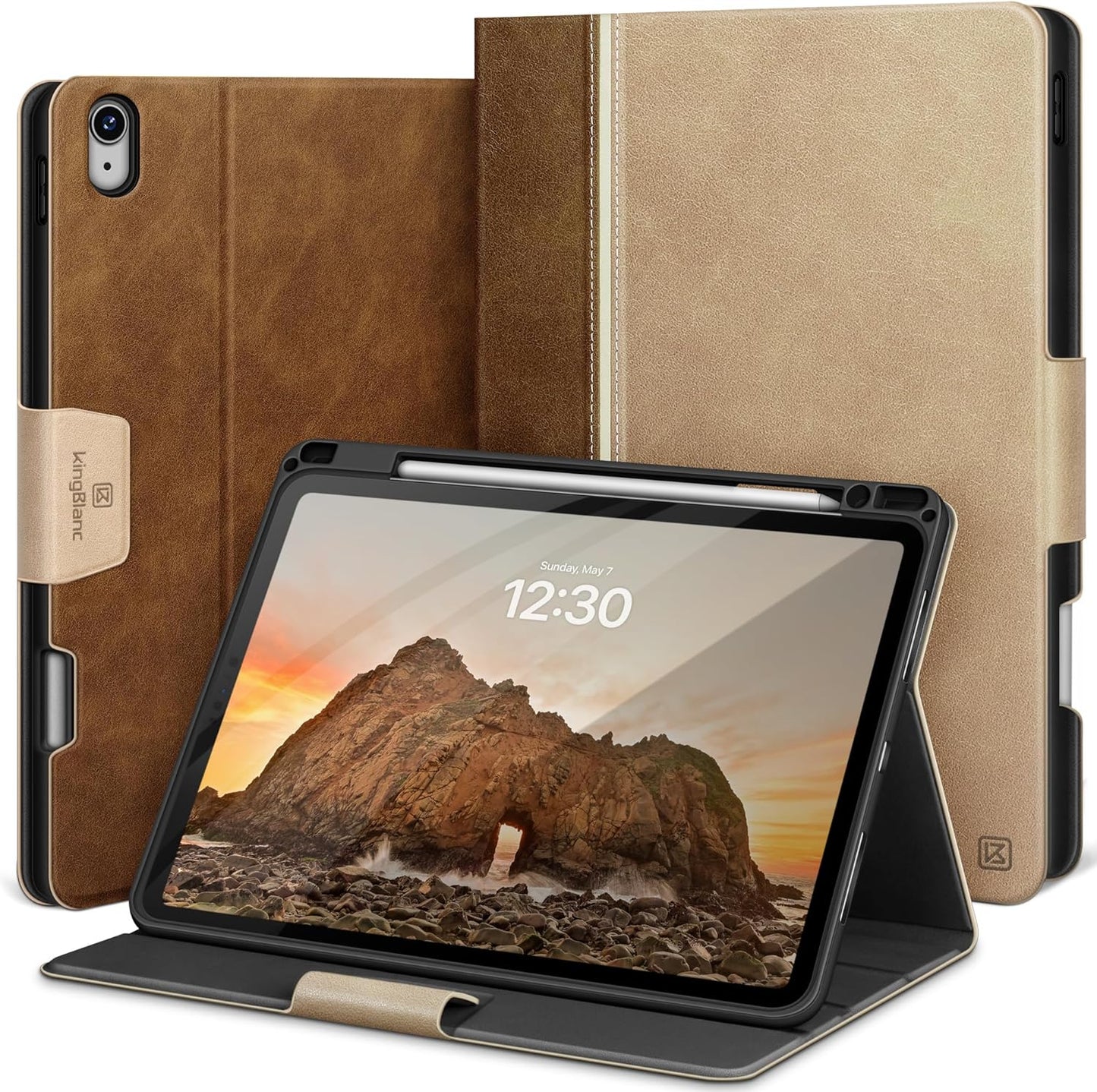 KingBlanc iPad Air 11-inch Case with Pencil Holder and Stand