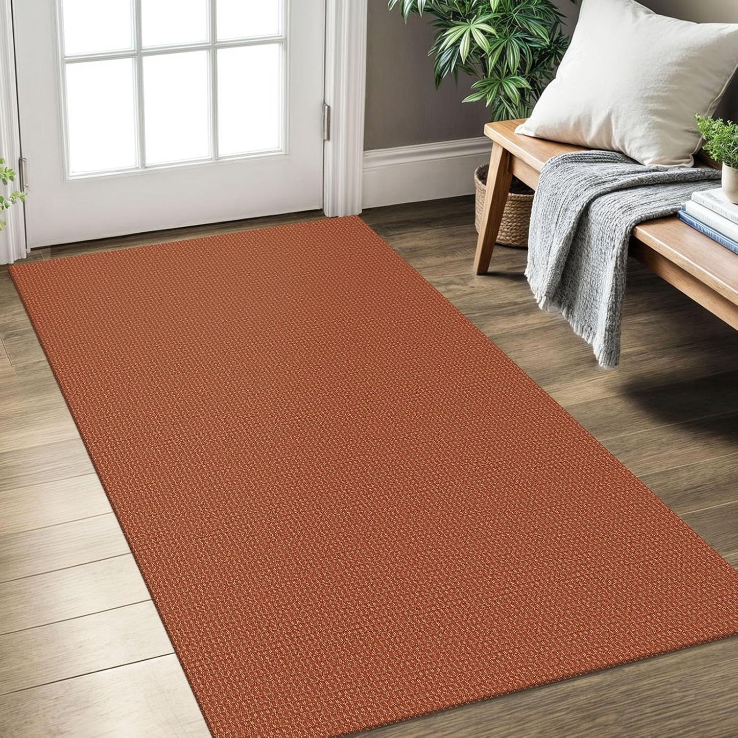 KOZYFLY 3ft x 5ft Washable Entryway Rug Non Slip Backed
