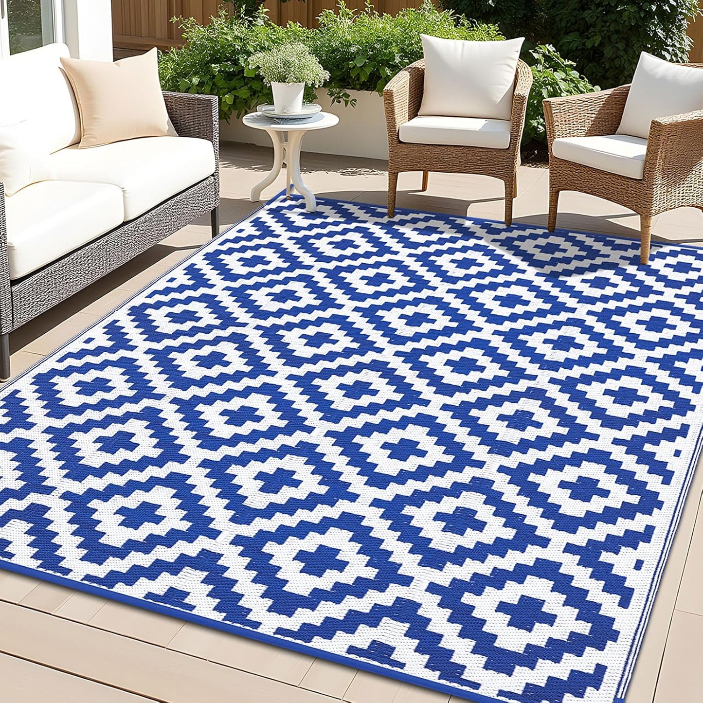 OLANLY Waterproof Outdoor Rug 6x9 ft for Camping & More