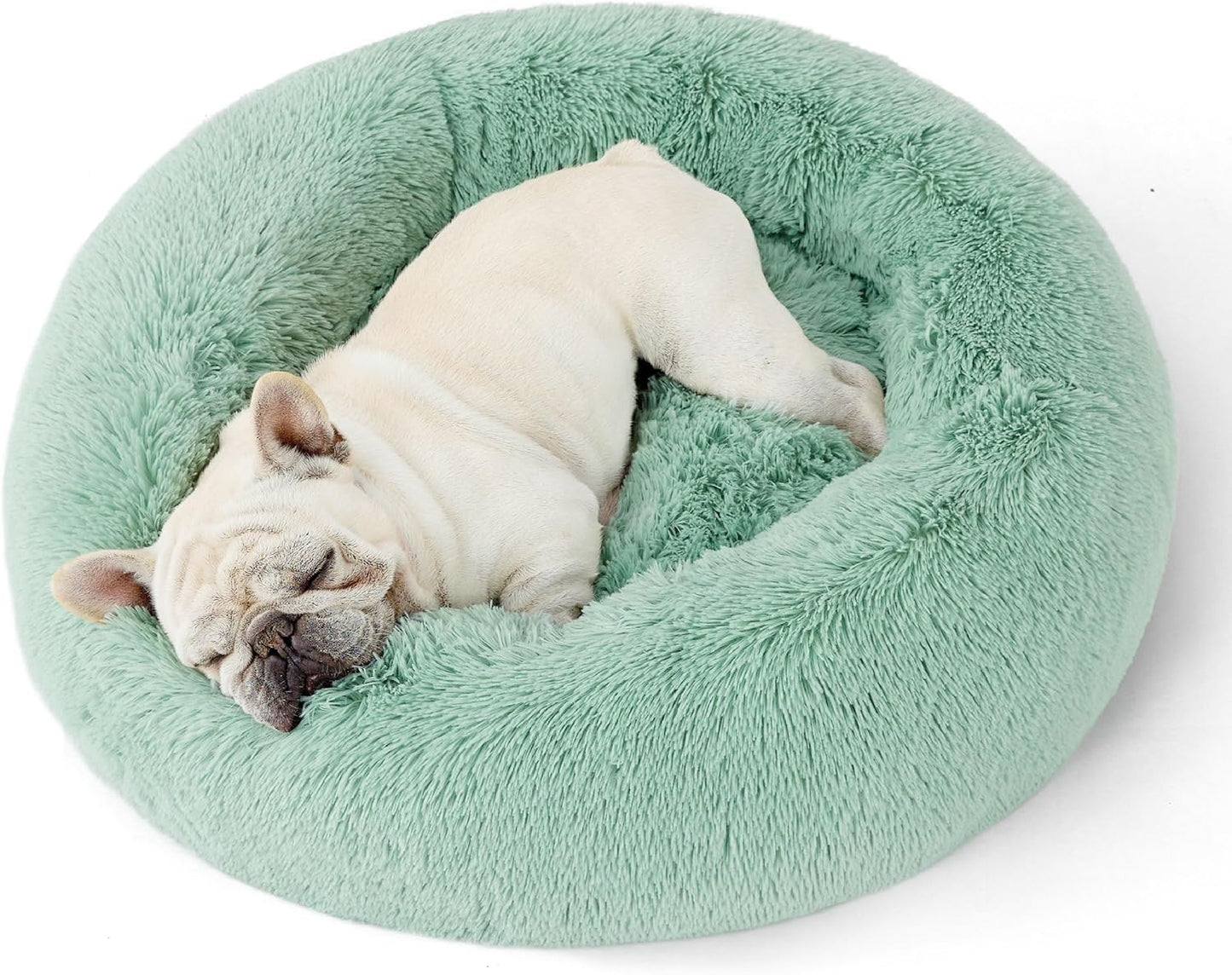 Calming Dog Bed for Medium Dogs - Plush Donut Design Comfort