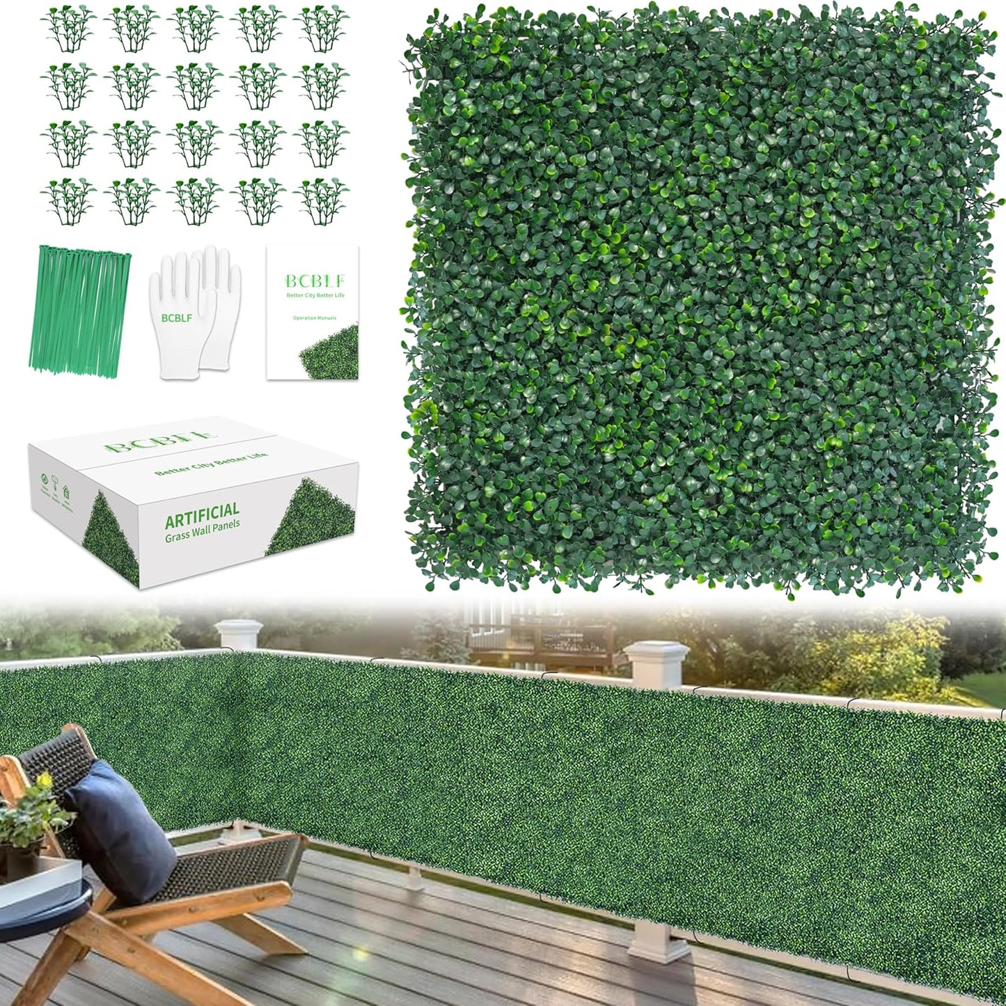 20x20Inch Grass Wall Panels for Indoor Outdoor Decor