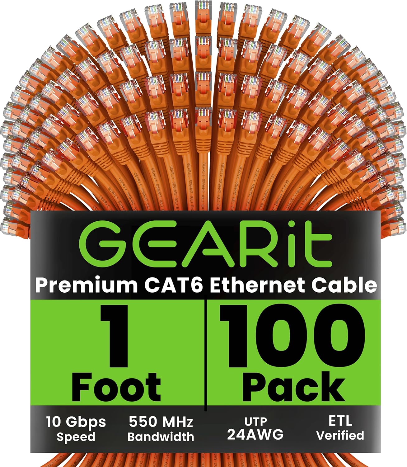 GEARit Cat 6 Ethernet Cable Pack for High-Speed Networking