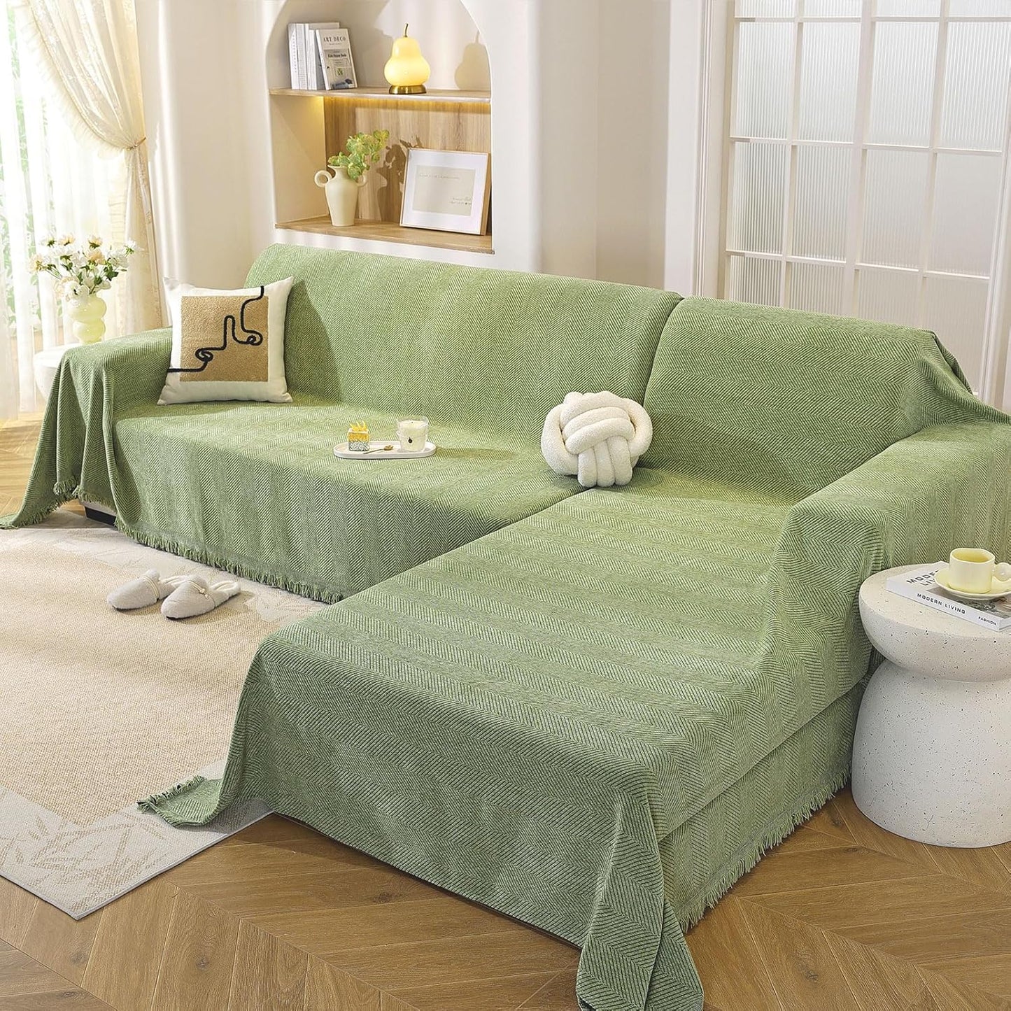 OstepDecor Sectional Couch Covers for Ultimate Sofa Protection