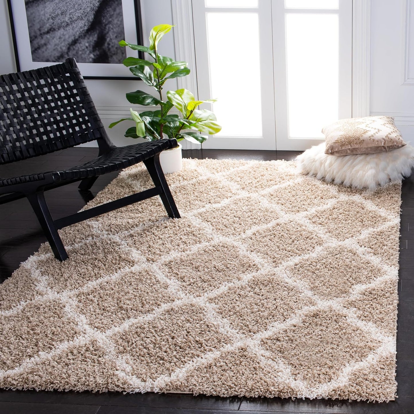 Safavieh Dallas Shag Rug - Luxe Trellis Design, Easy Care, Non-Shedding
