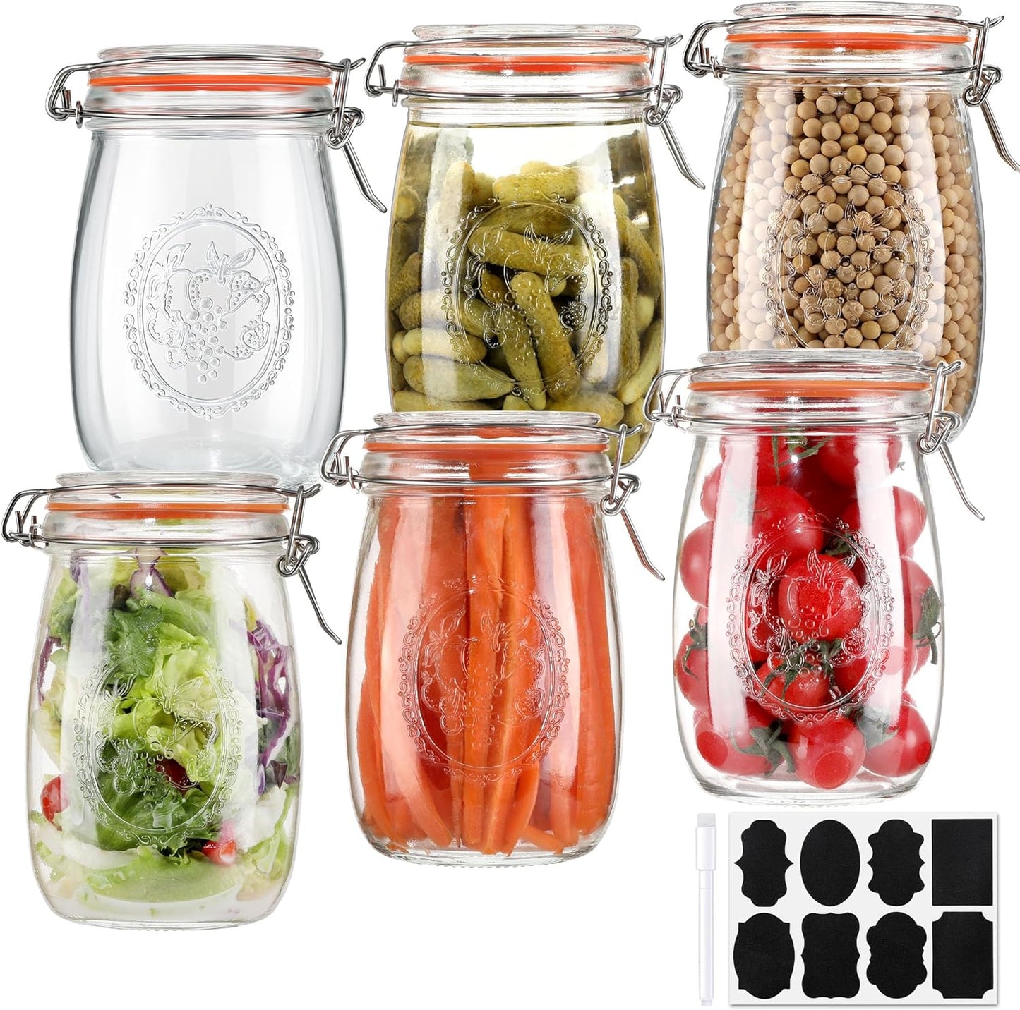 Wide Mouth Mason Jars 32 oz for Canning and Kitchen Storage