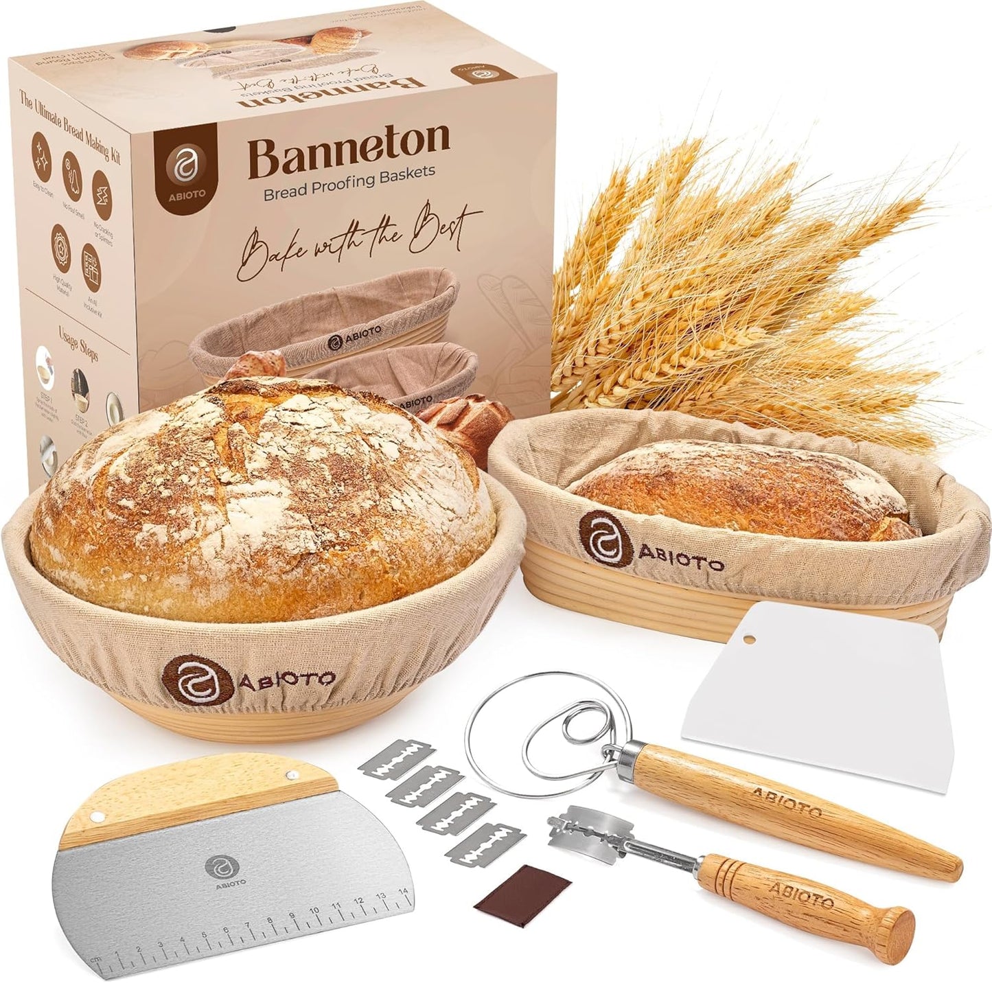 Sourdough Master Kit with Banneton Set - ABIOTO