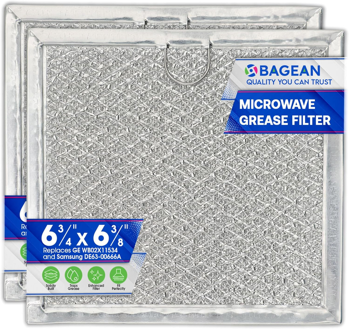 Fresh & Filtered Kitchen Air: Microwave Filter 6.81x6.34 (2-Pack)
