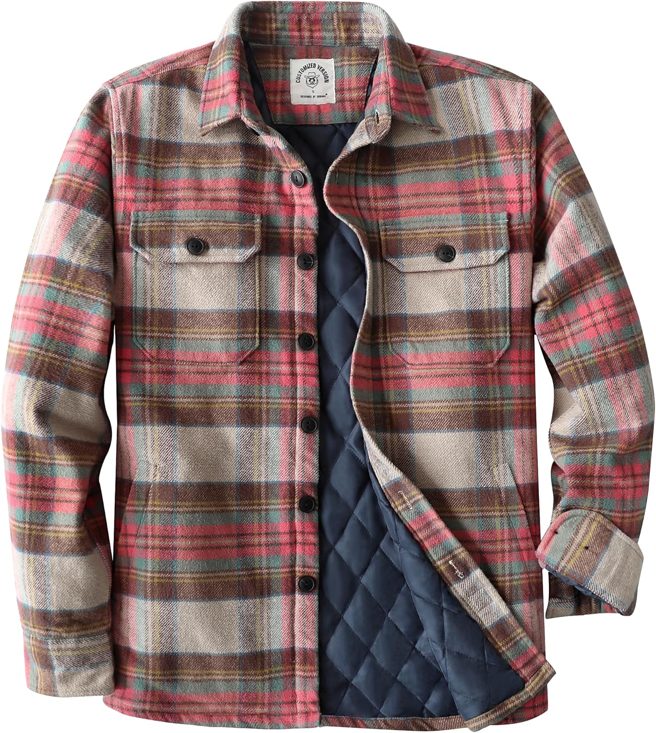Dubinik Mens Shacket Flannel Shirt - Warm Lined Overshirt