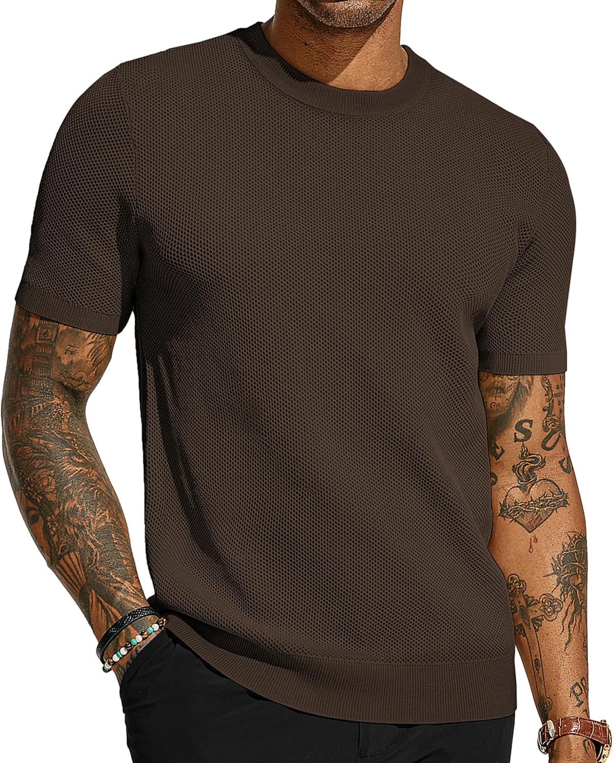 PJ PAUL JONES Men's Casual Knit Short Sleeve T-Shirts