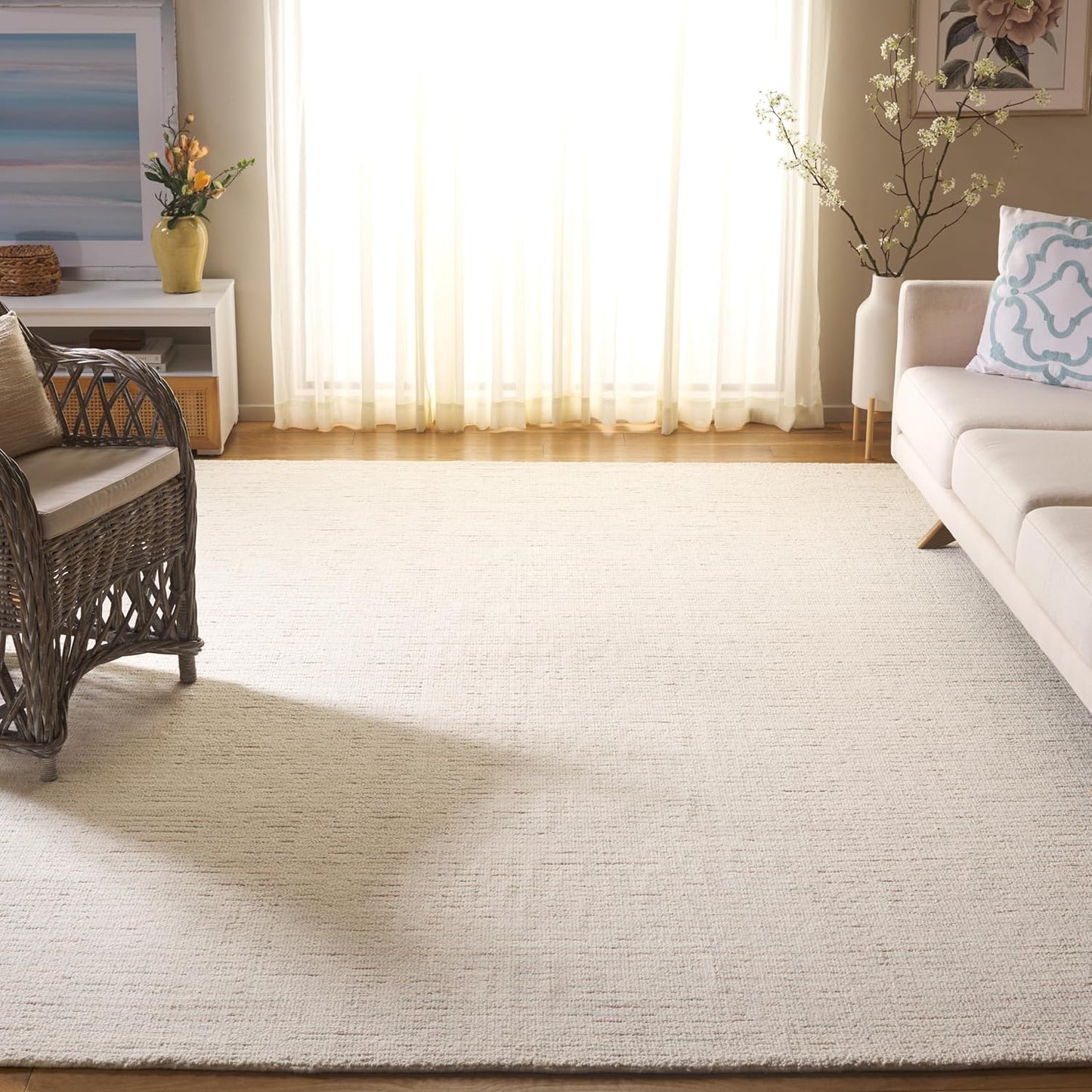 SAFAVIEH Area Rug 8x10 - Abstract Collection in Ivory & Brown