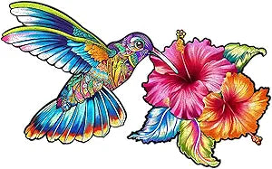 Hummingbird Wooden Puzzle for Adults - Unique Animal Shapes