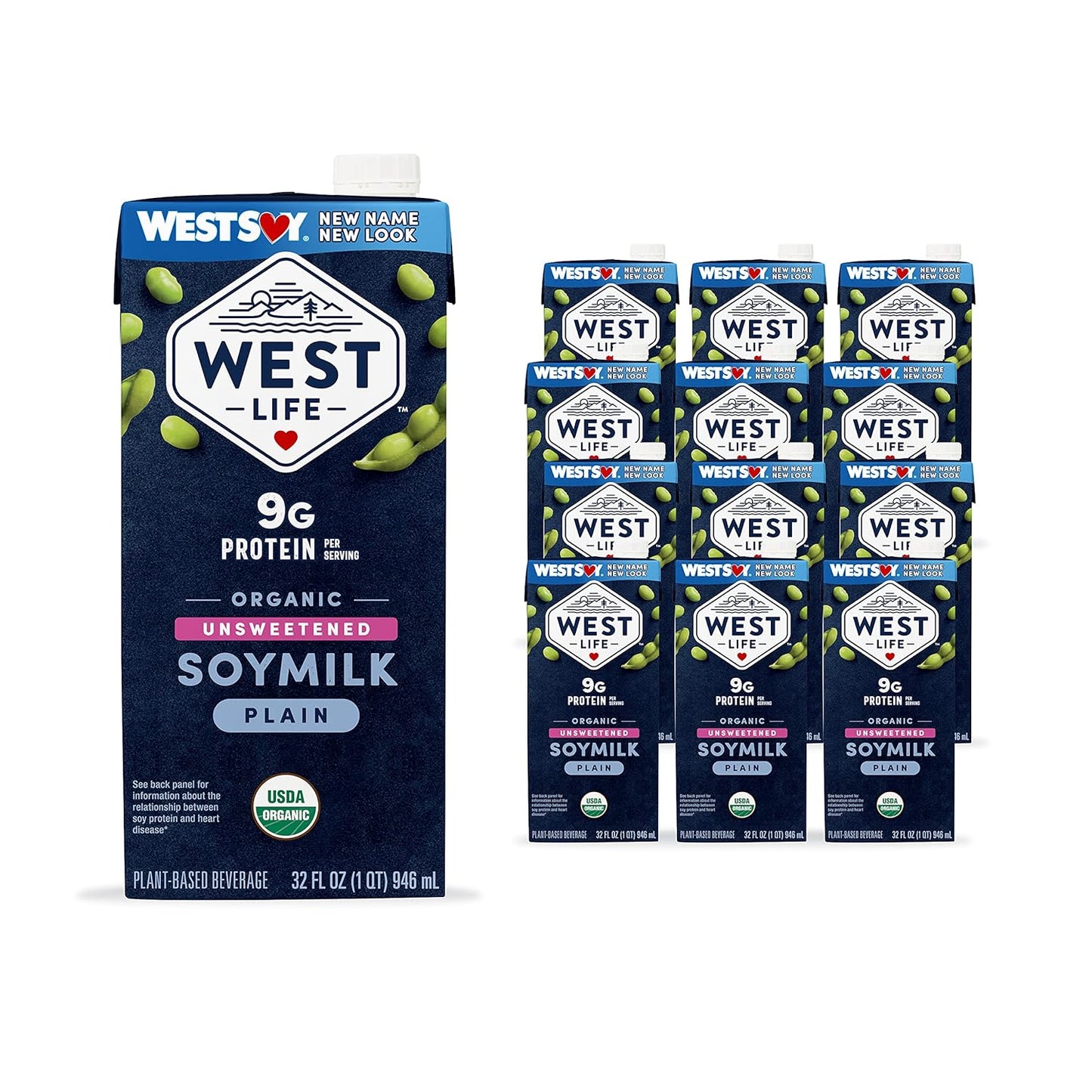 West Life Organic Soy Milk: Unsweetened, Low Sugar, Vegan Option