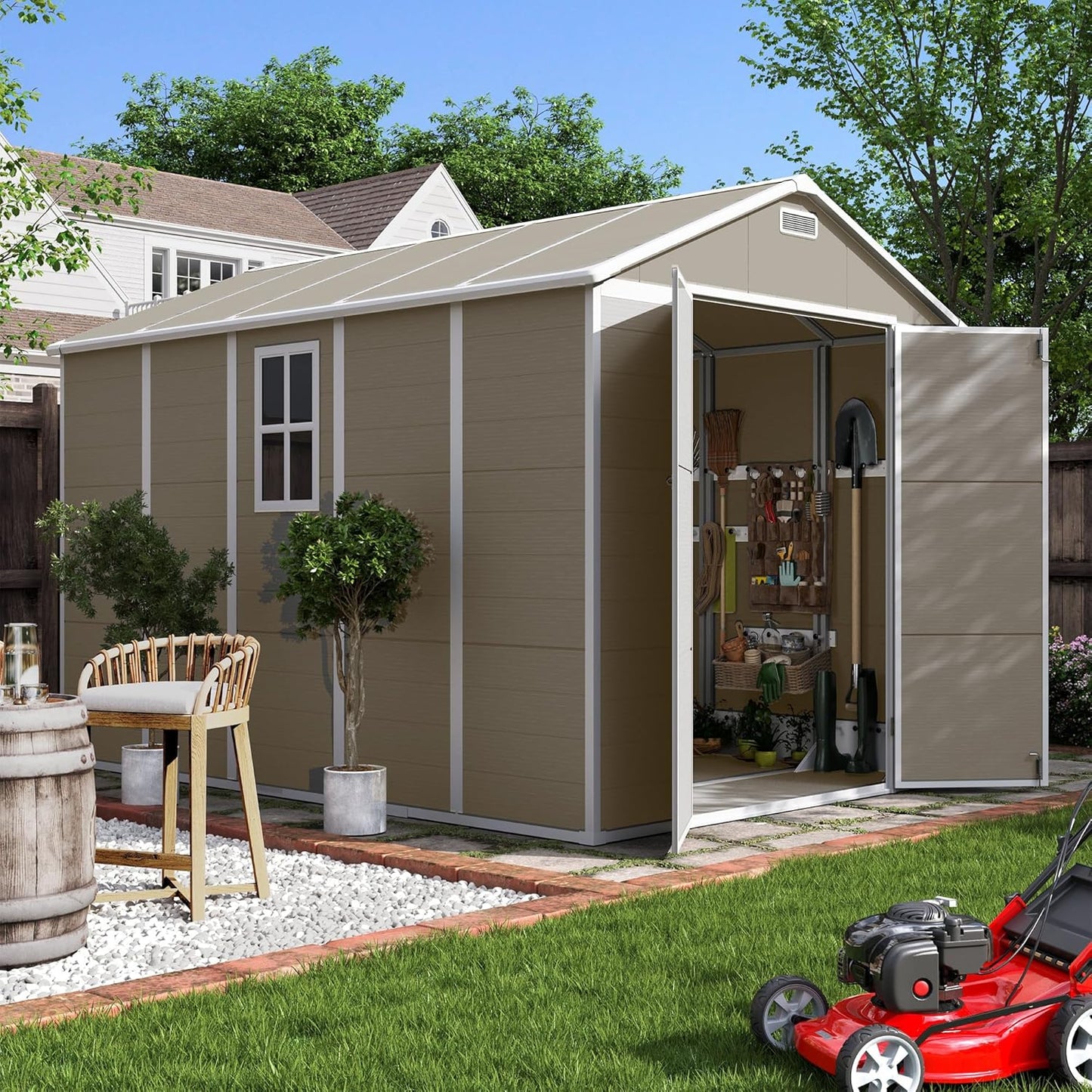UDPATIO Outdoor Storage Shed 7.5x10.7 FT for Garden Tools