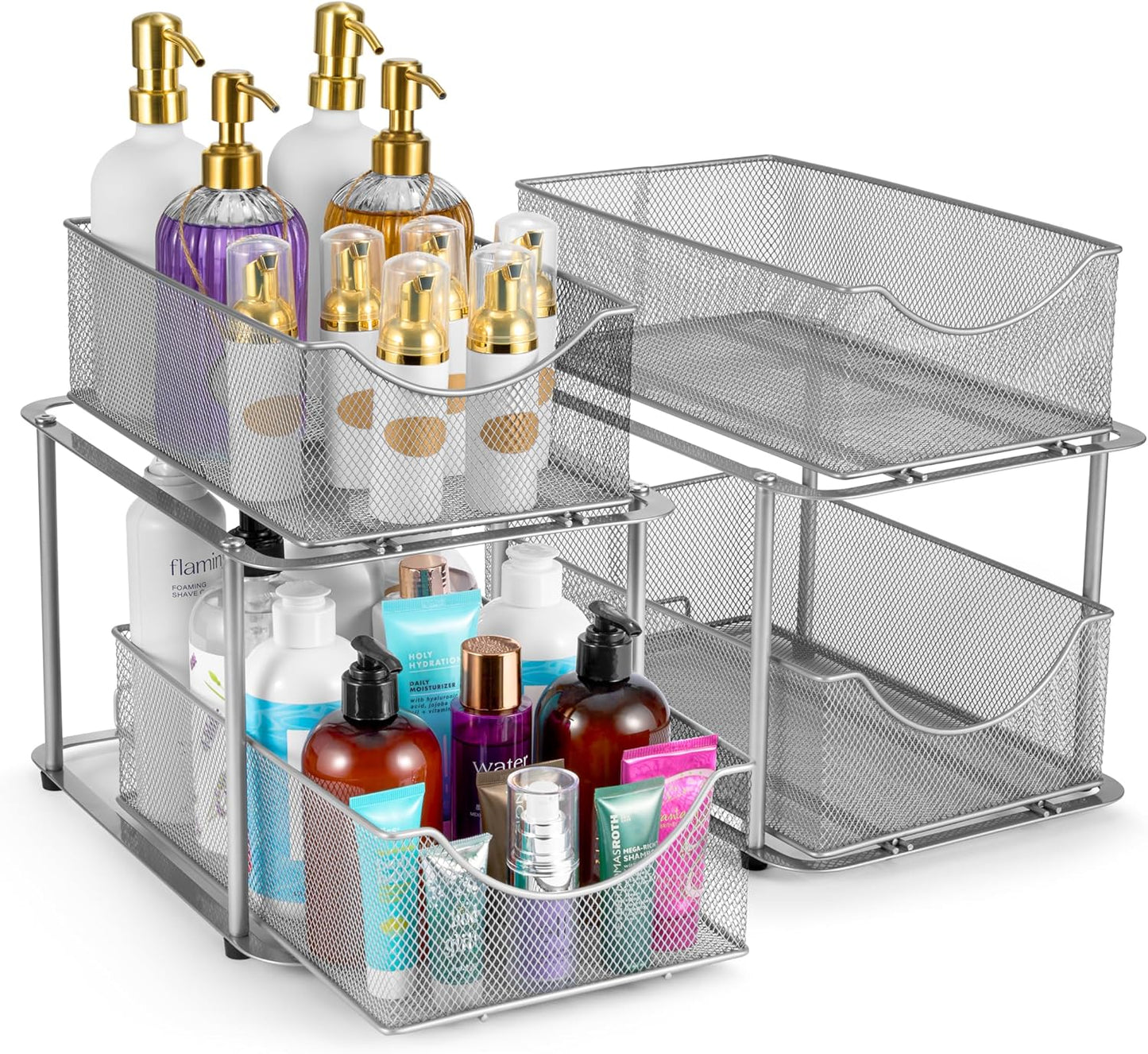 2 Tier Metal Under Sink Organizer for Bathroom and Kitchen