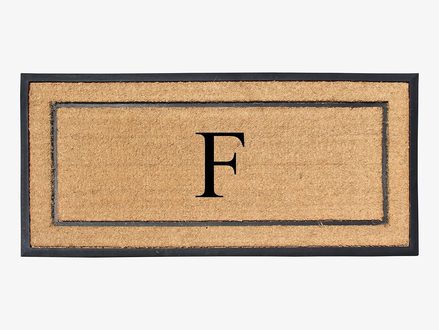 Natural Coir & Rubber Large Monogrammed Doormat for Entry