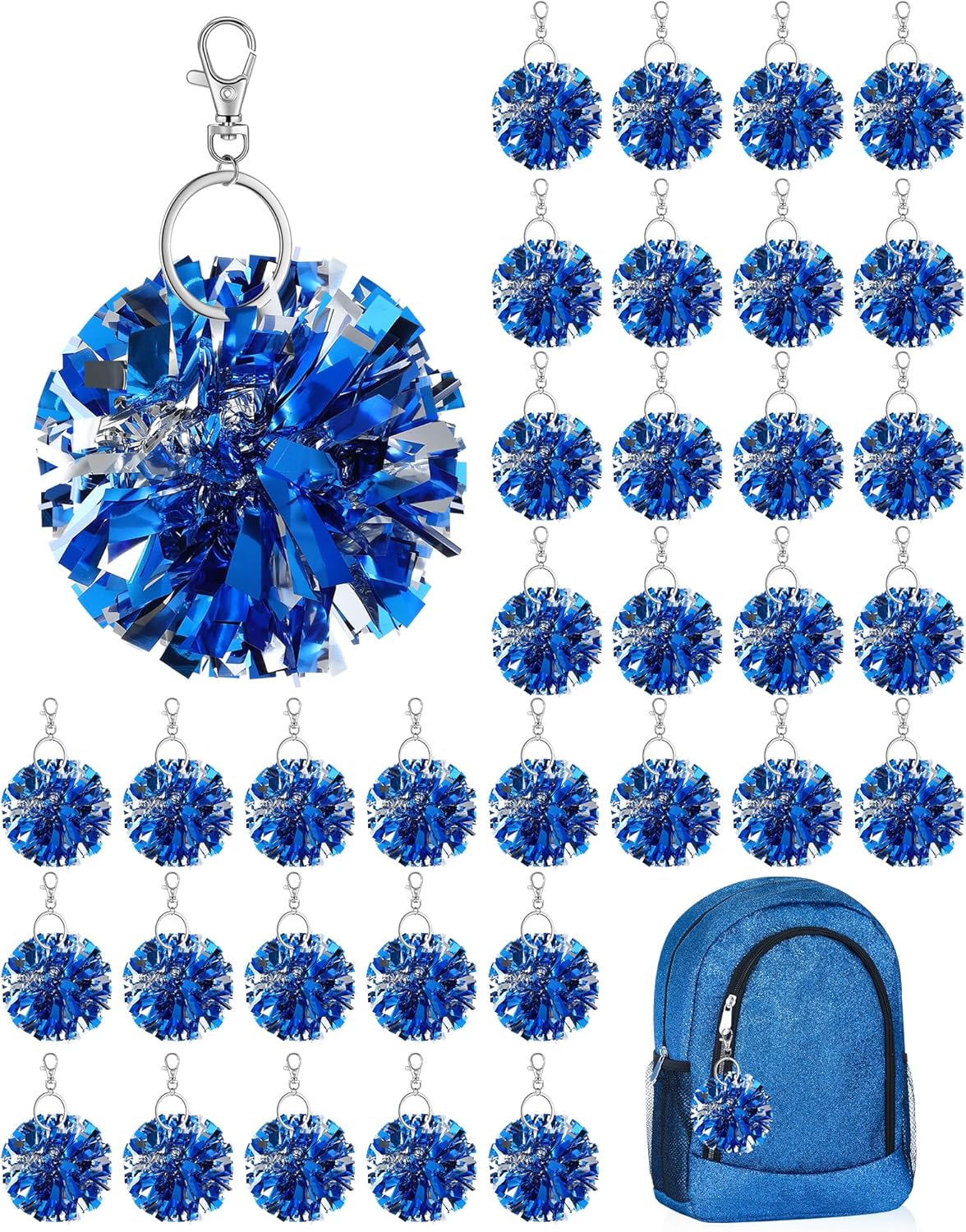 Cheer Pom Pom Keychain for Cheerleader Gifts and Accessories