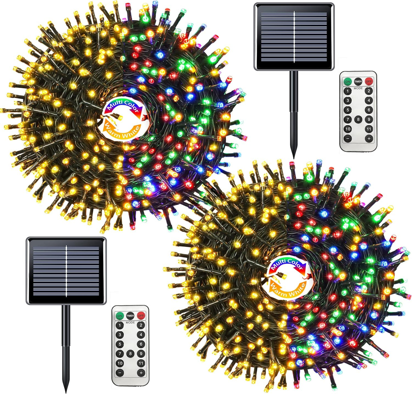 Color Changing Solar Christmas Lights for Outdoor Decor