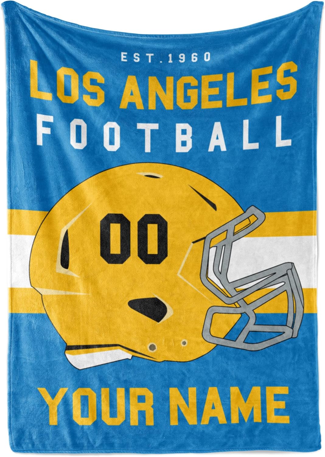 Personalized Throw Blanket for Football Fans - Custom Fleece