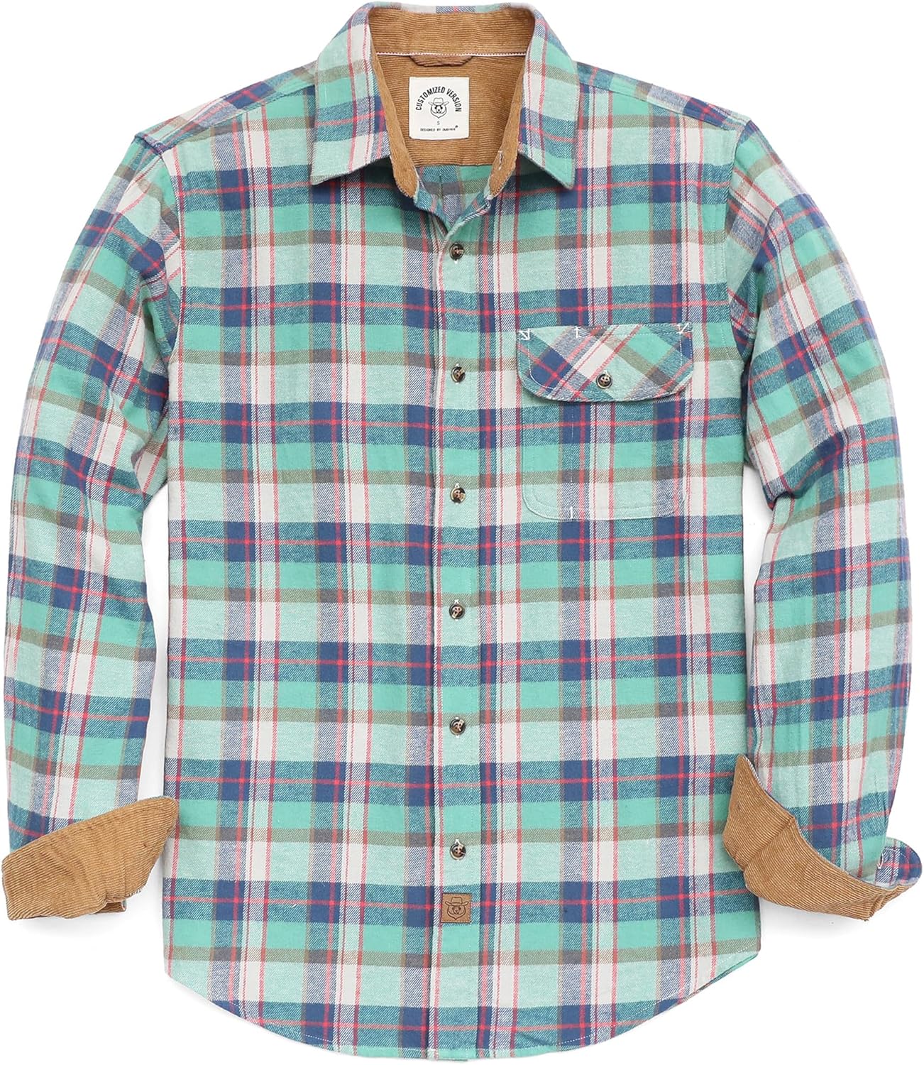 Dubinik Mens Flannel Shirts Long Sleeve Casual Button Down Style