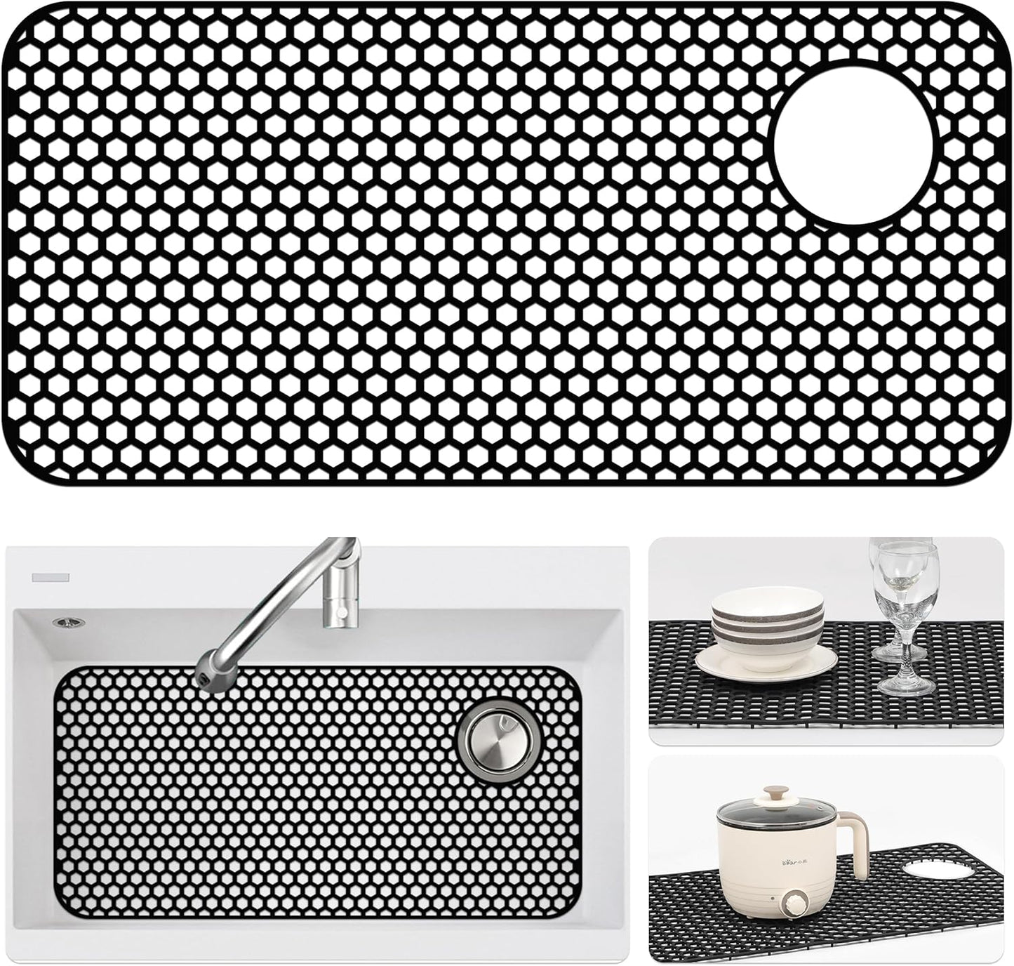 Silicone Sink Protectors for Kitchen Sink - Non-Slip Heat Mat