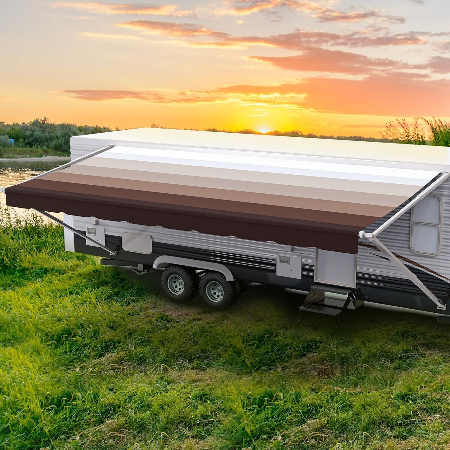 ShadePro RV Awning Fabric Replacement - Heavy Duty Vinyl Canopy