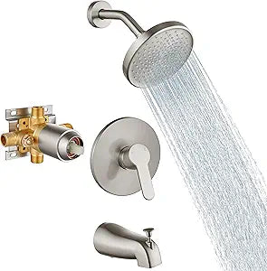 Aolemi Brushed Nickel Tub Shower Faucet Set for Modern Bathrooms