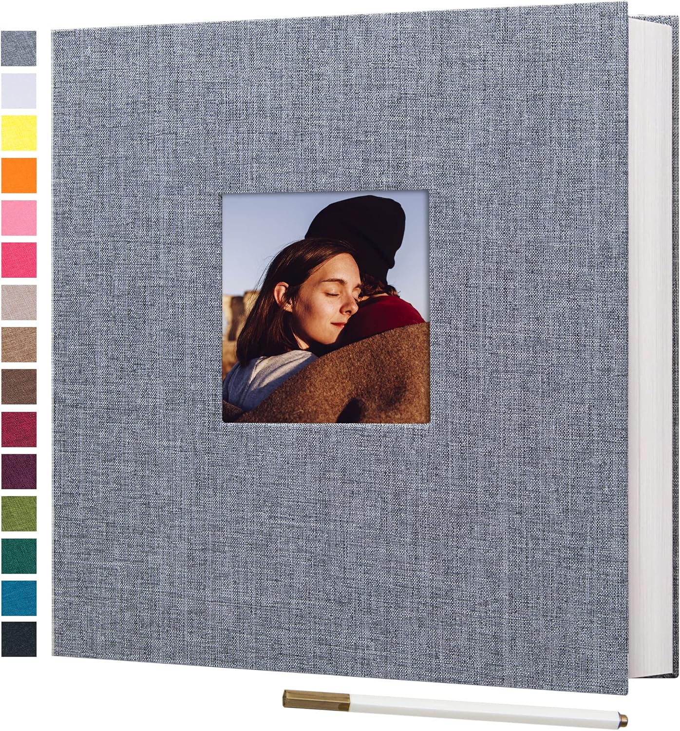 Potricher Self Adhesive Photo Album with Linen Cover for Memories