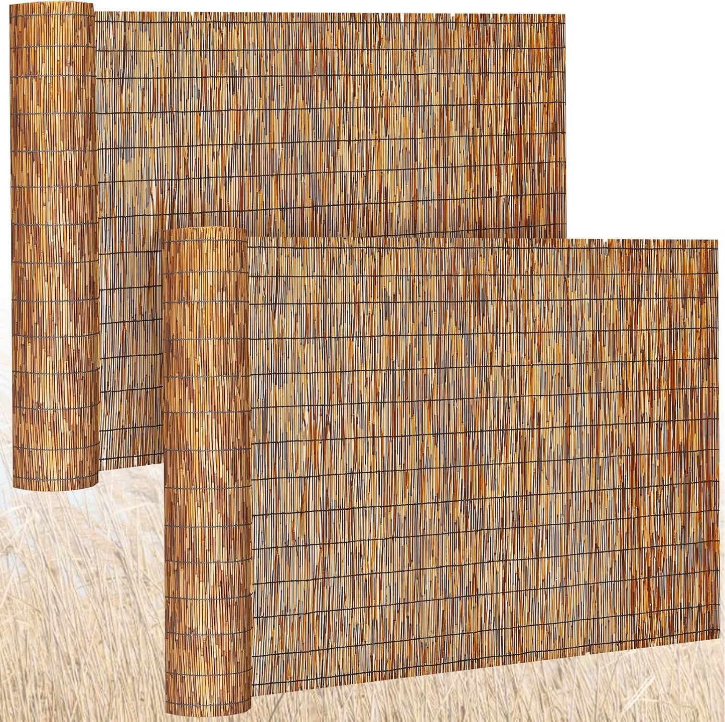 Bamboo Privacy Screen for Garden and Patio by Barydat - 2 Pcs