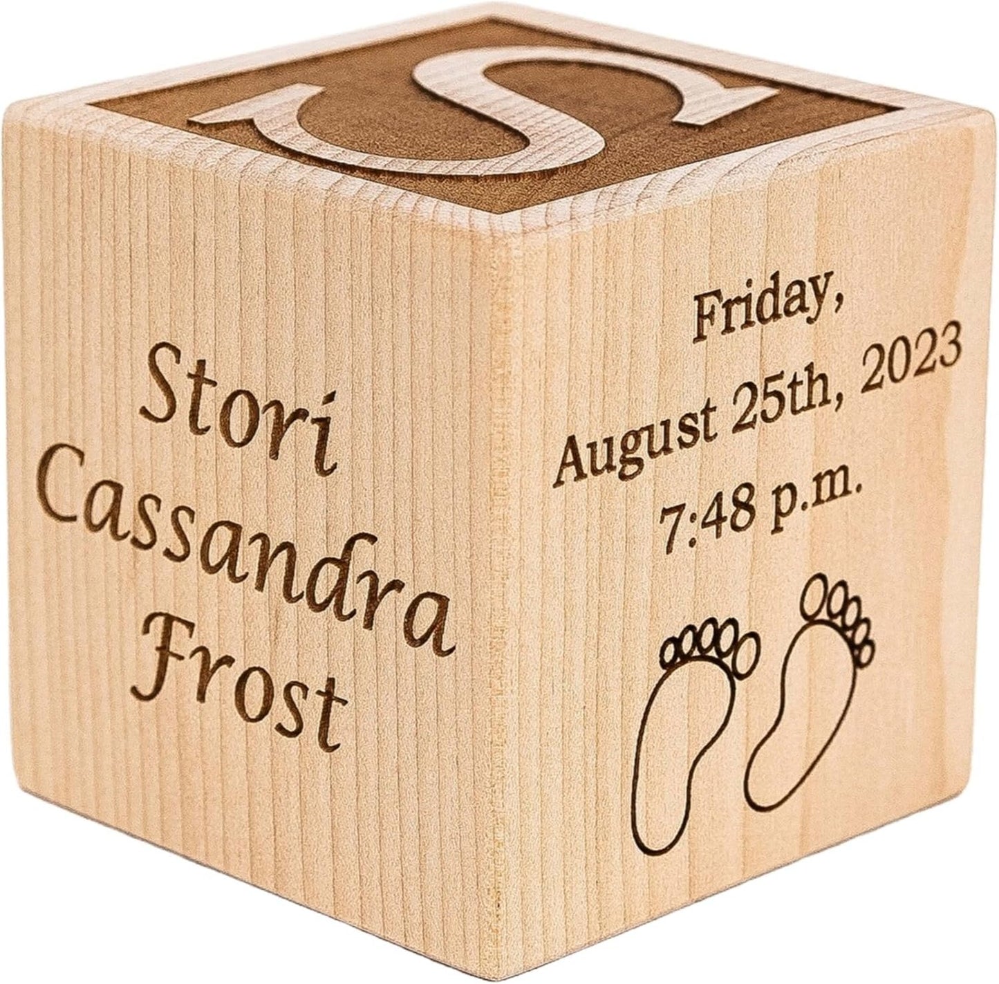 Personalized Wood Baby Birth Block - Perfect Newborn Gift Idea