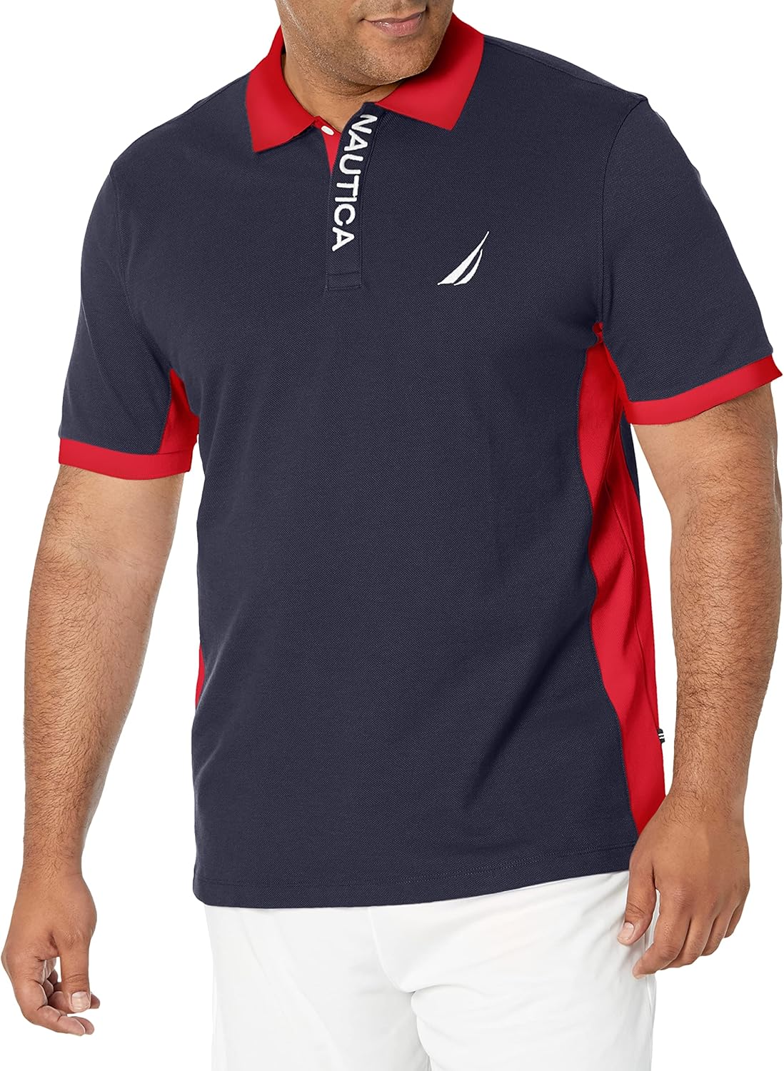 Nautica Men's Short Sleeve Color Block Performance Polo Shirt Review