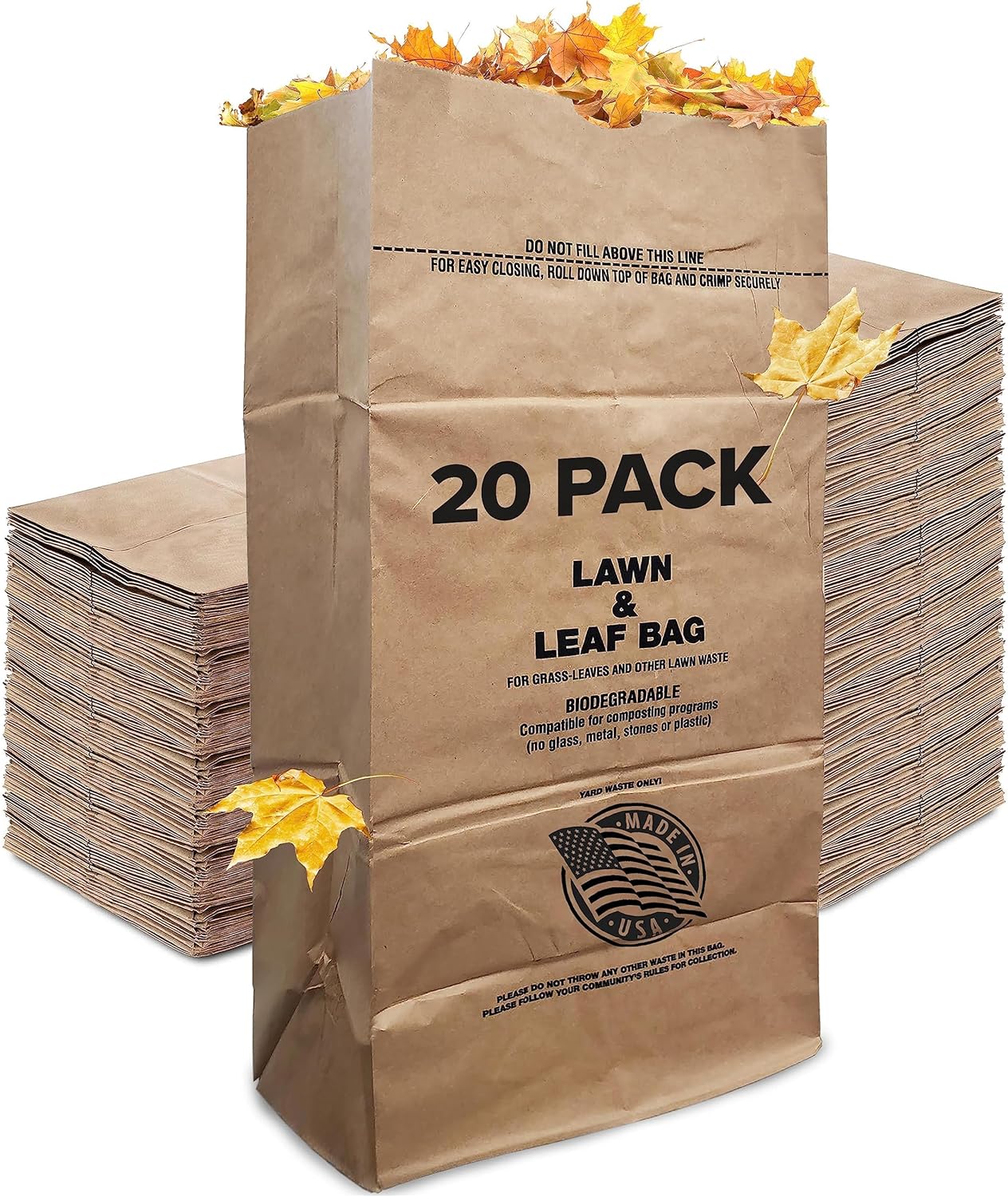 30 Gallon Kraft Lawn and Leaf Bags for Eco-Friendly Yard Waste