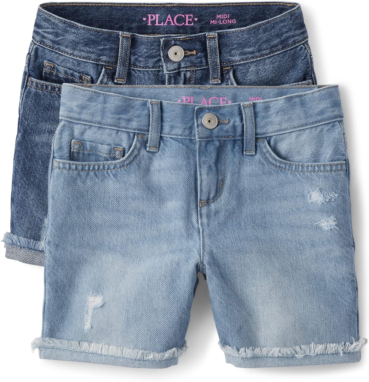 Girls' Denim Midi Shorts - Stylish and Comfortable for Summer