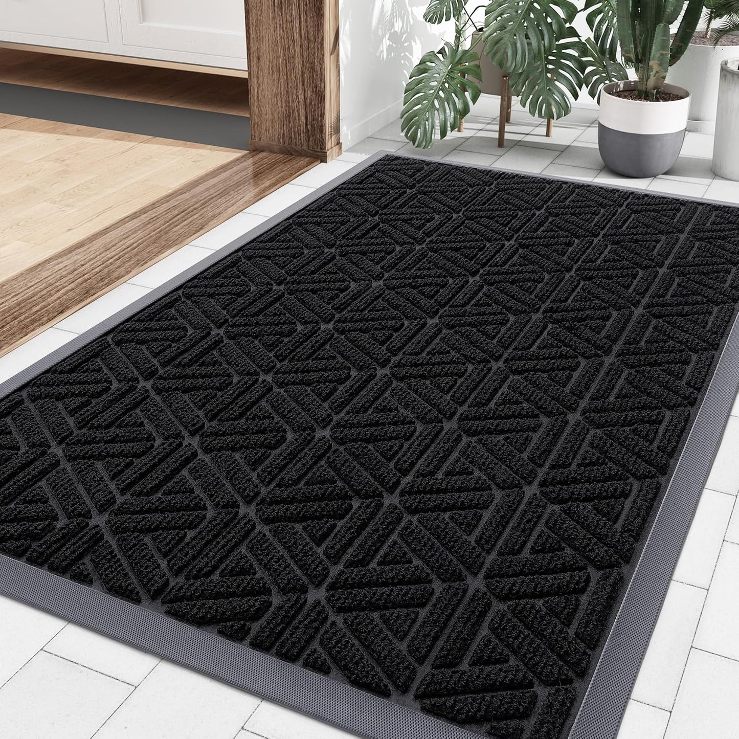 Smiry Heavy Duty Natural Rubber Doormat for Entrance 36x24 in